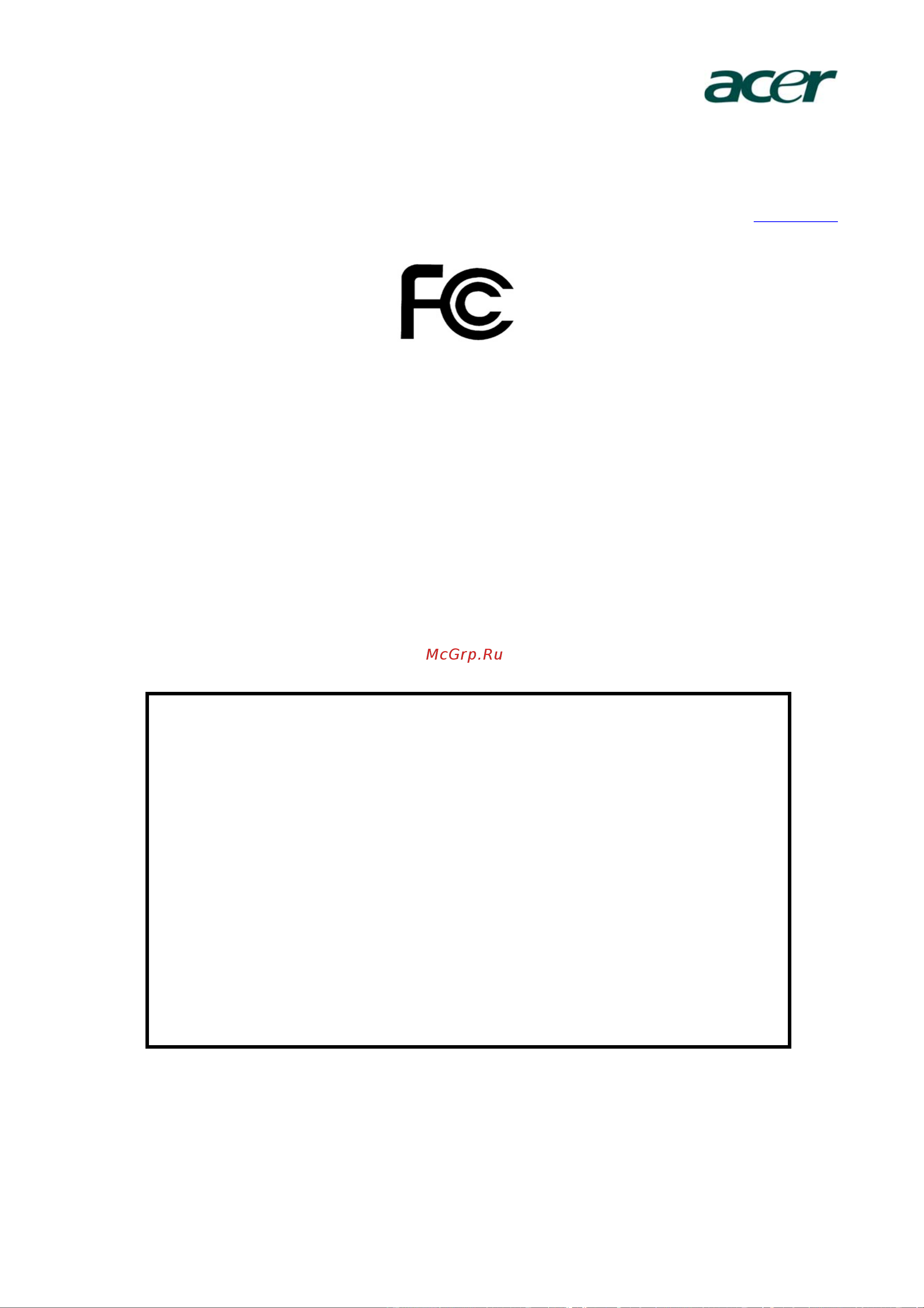 Acer G243HQ [22/22] Federal communications commission declaration of conformity