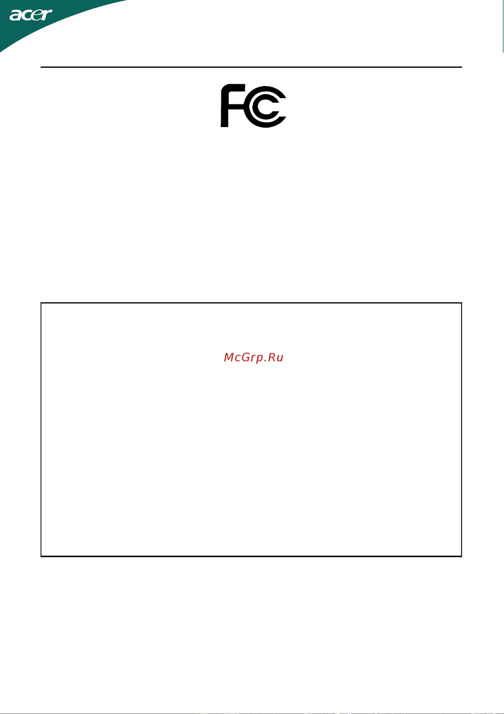 Acer D241H [23/43] Federal communications commission declaration of conformity
