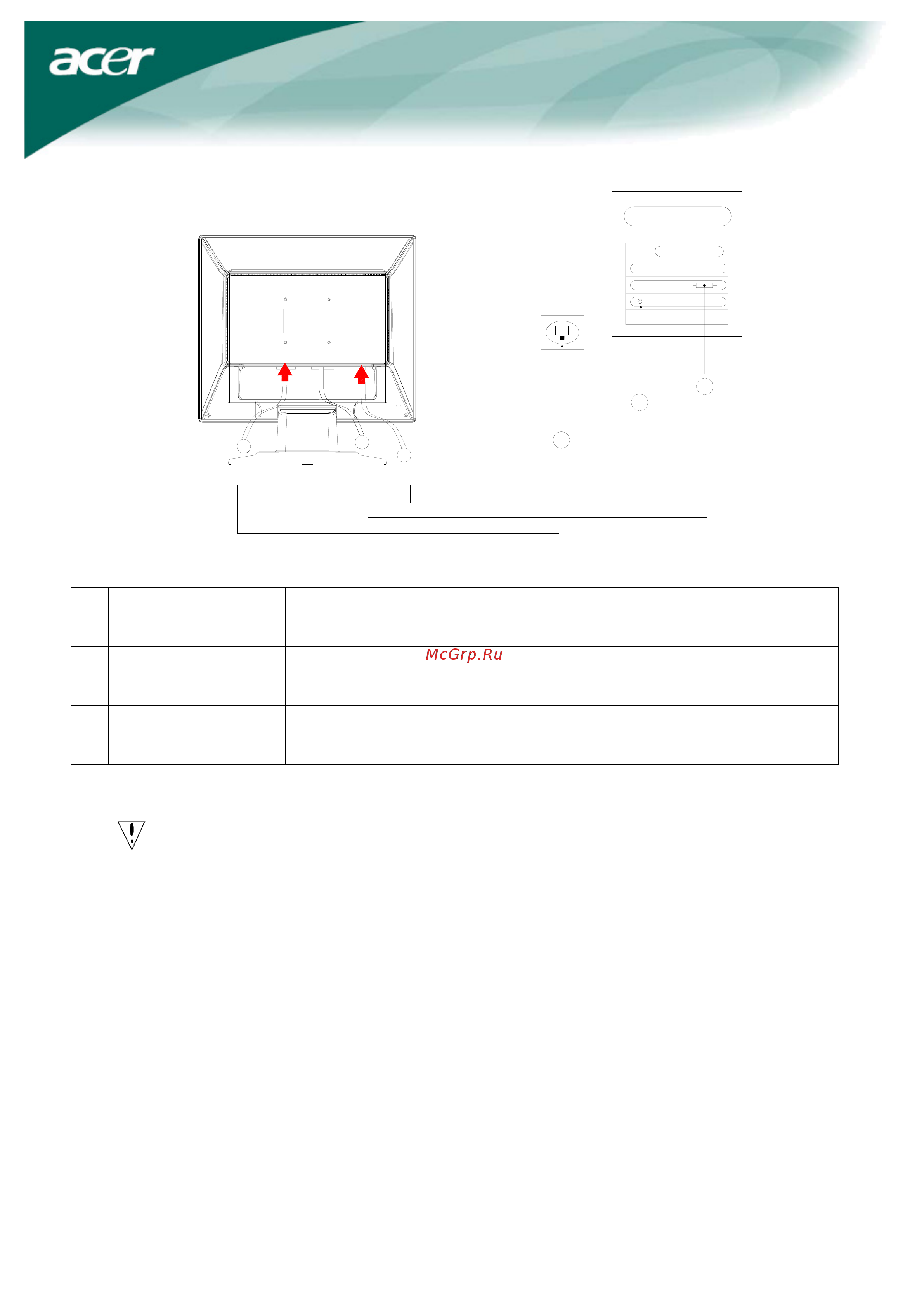 Acer AL 1715 [4/9] Включение питания
