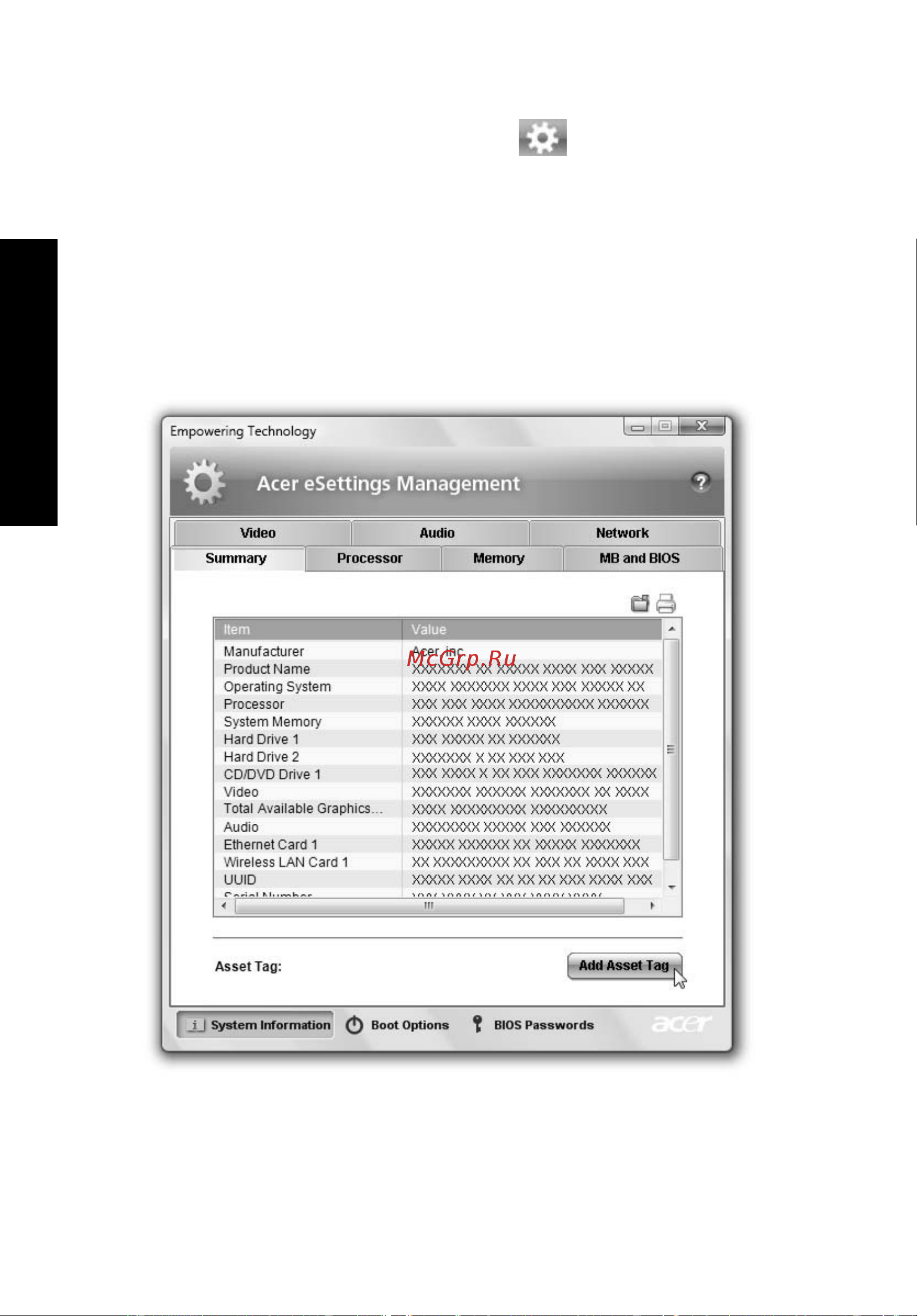Acer Aspire 7520G [36/124] Acer esettings management