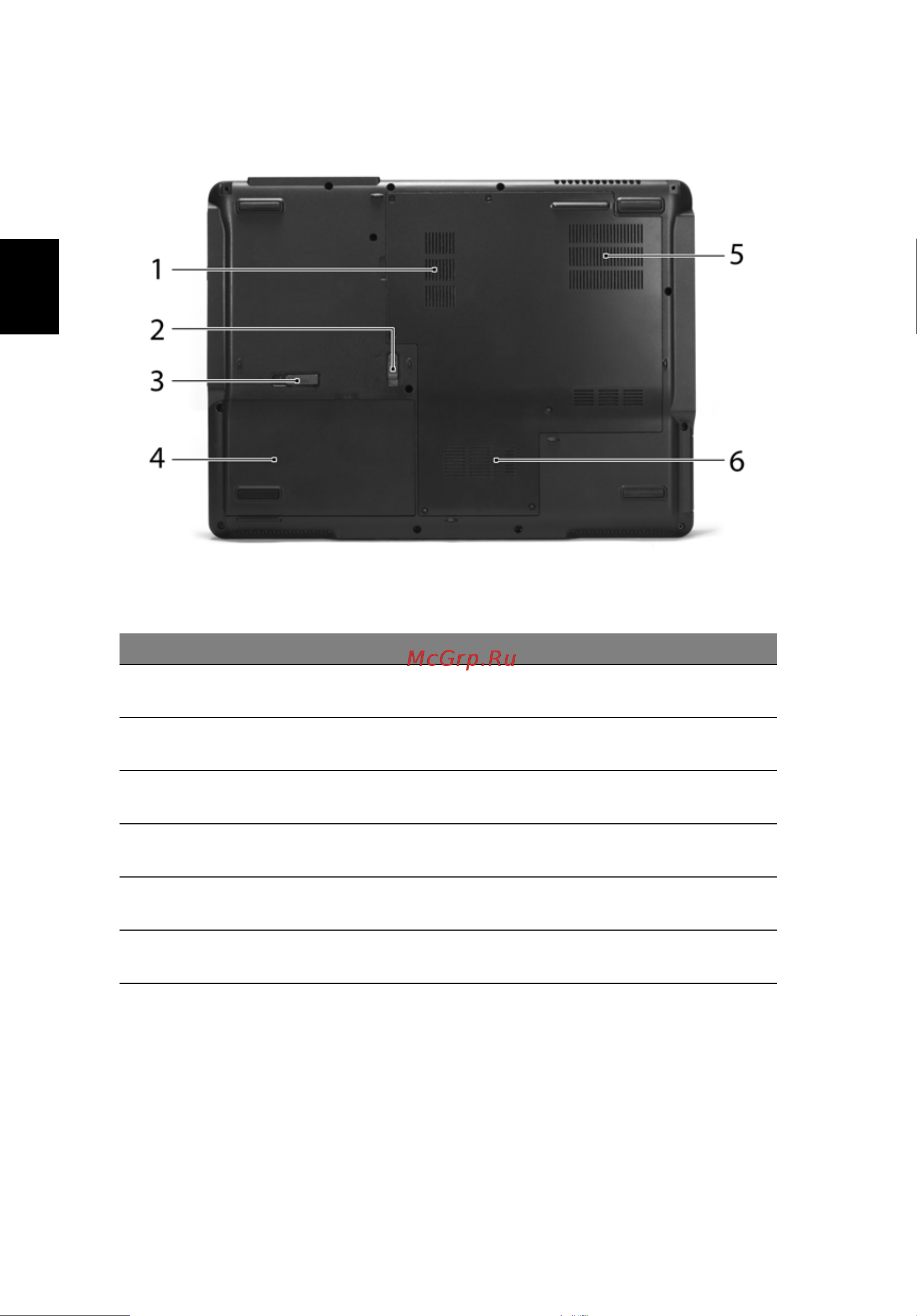 Acer Extensa 5420 [42/105] Вид снизу
