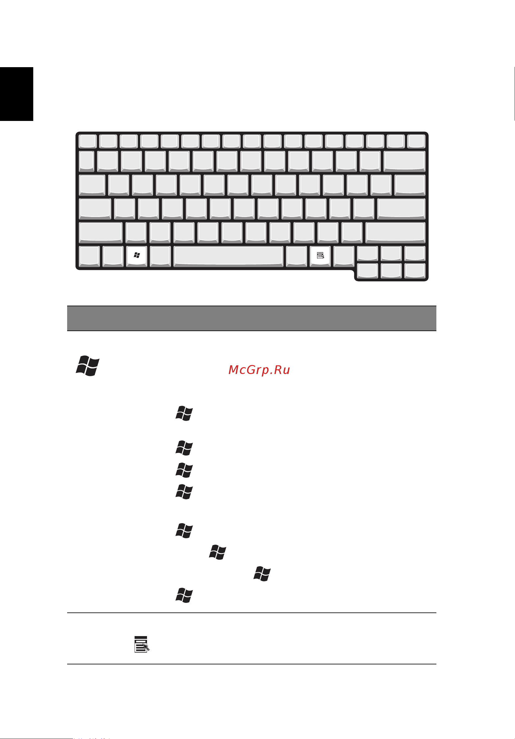 Acer Travelmate 380 [24/88] Клавиши windows