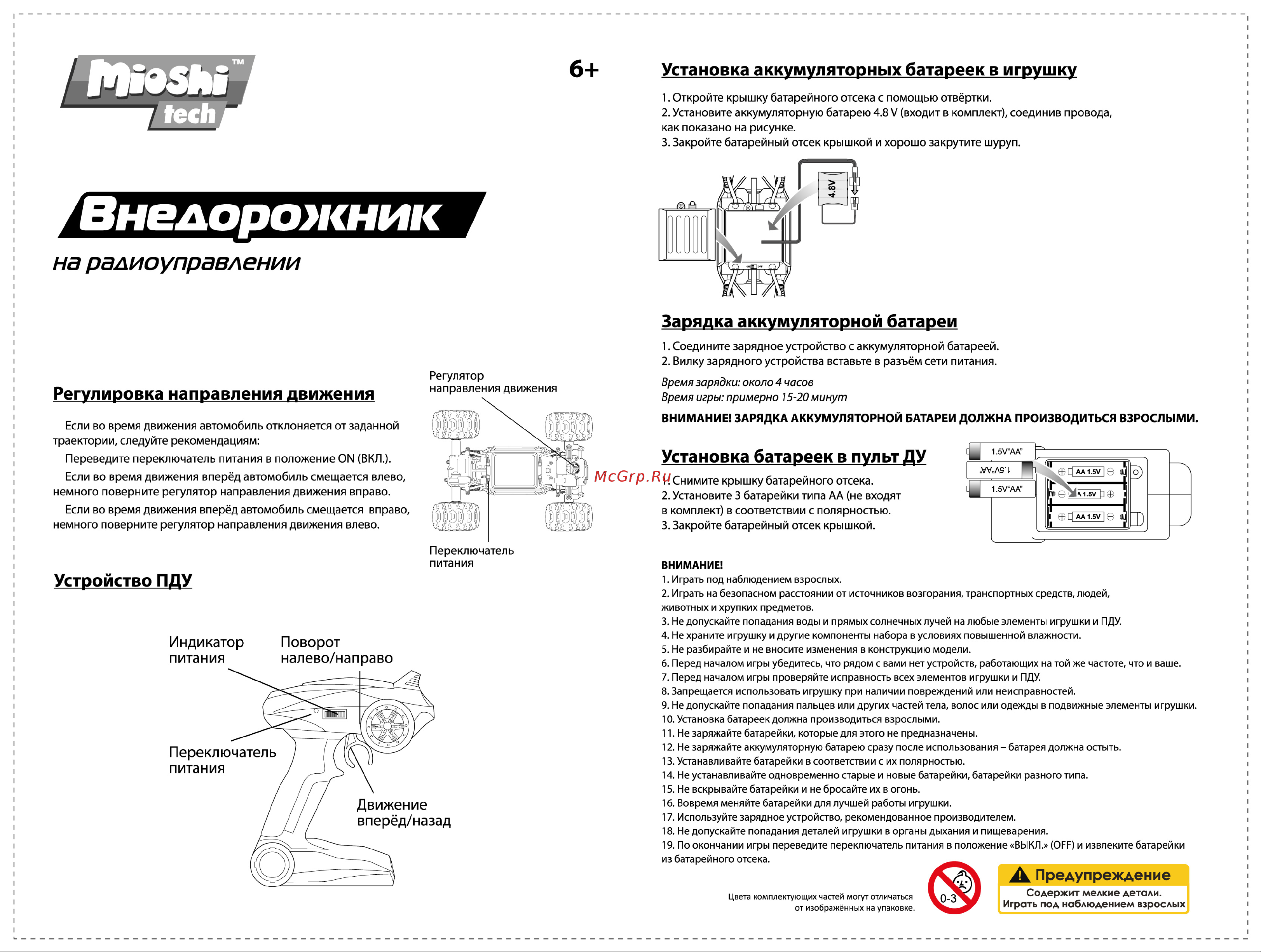 Mioshi Мегатрак MTE1201-125 Руководство по эксплуатации онлайн