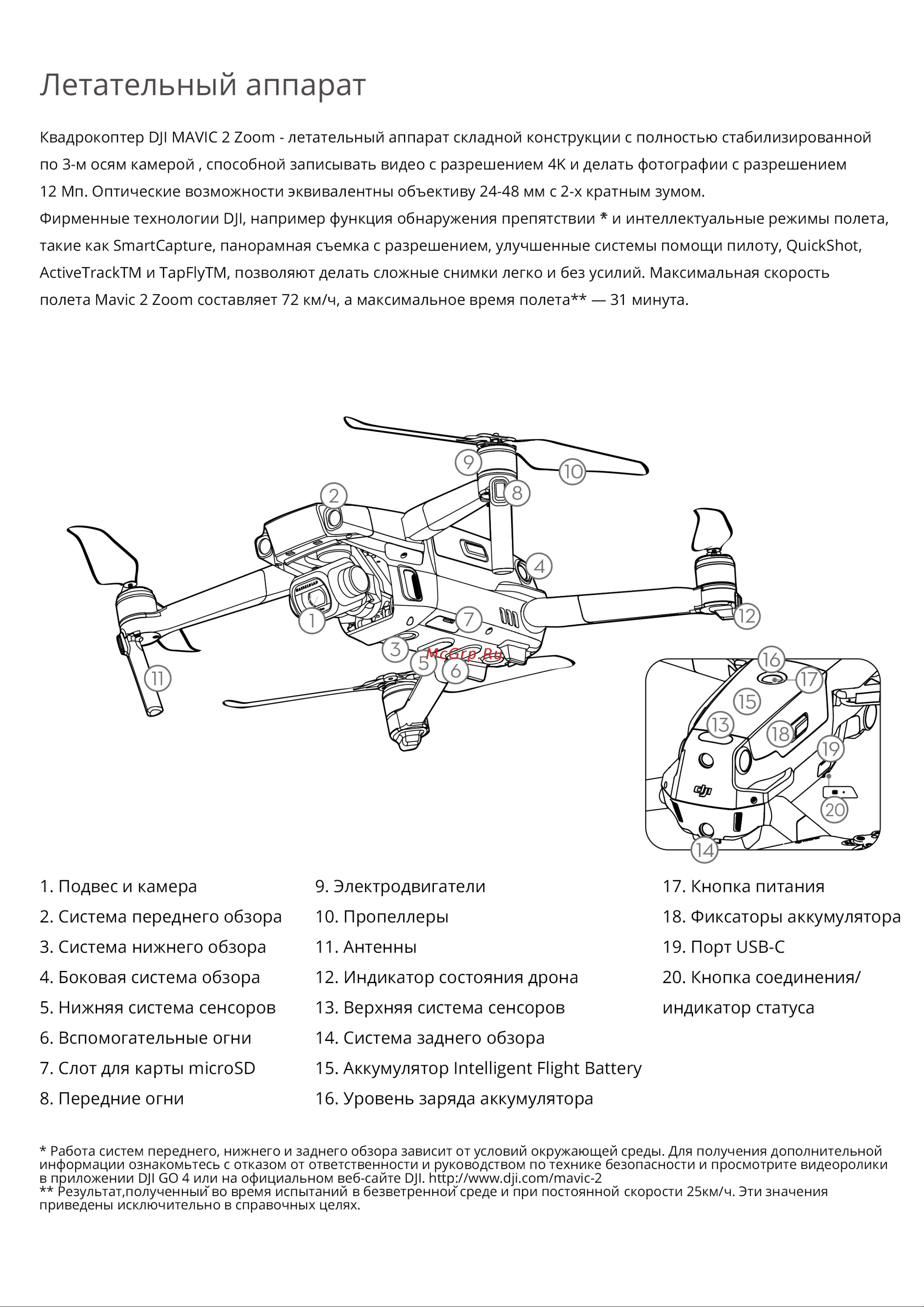 DJI Mavic 2 Pro + Smart Controller Руководство по эксплуатации онлайн [2/16] 771471