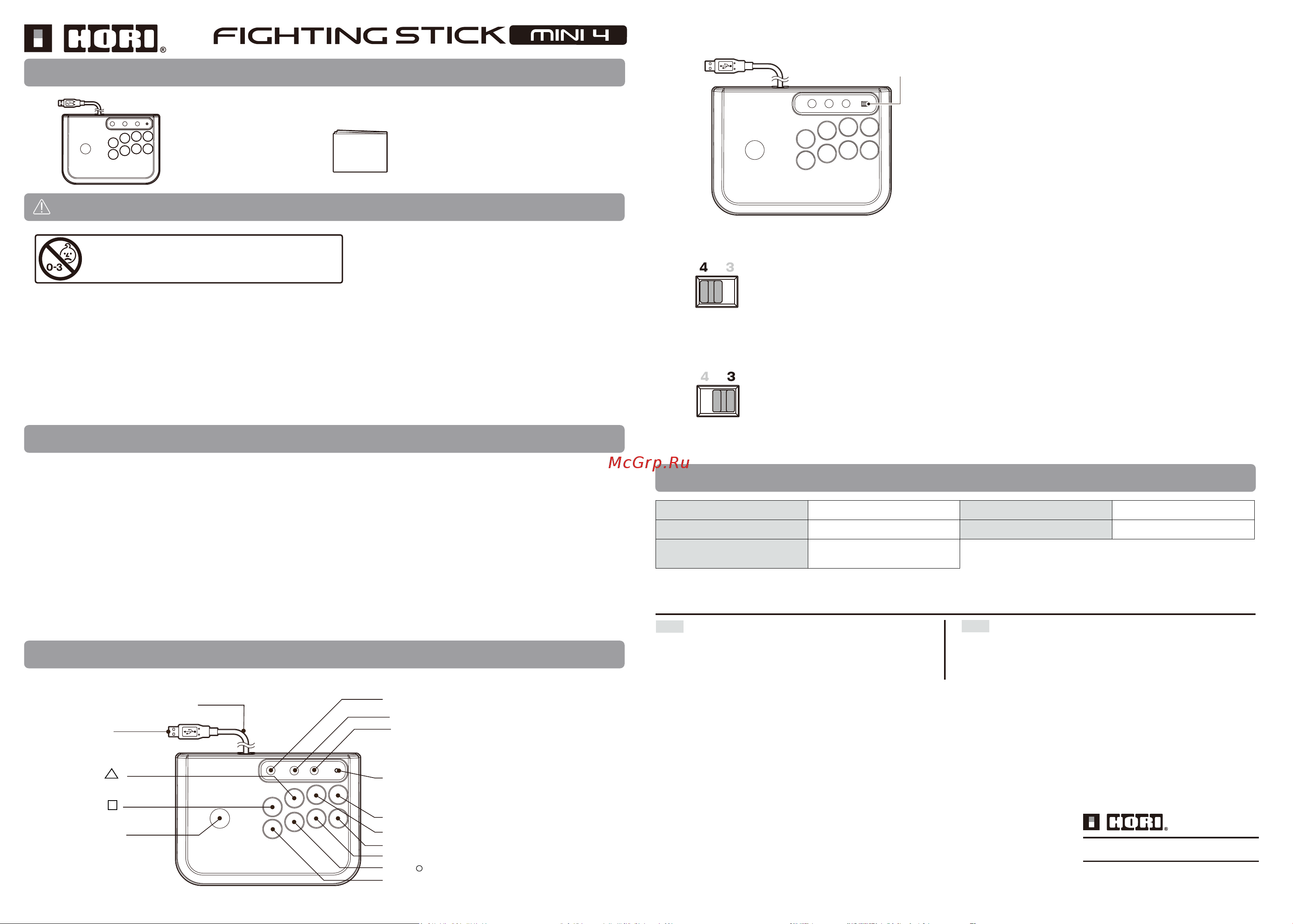 Hori Fighting Stick Mini Руководство по эксплуатации онлайн