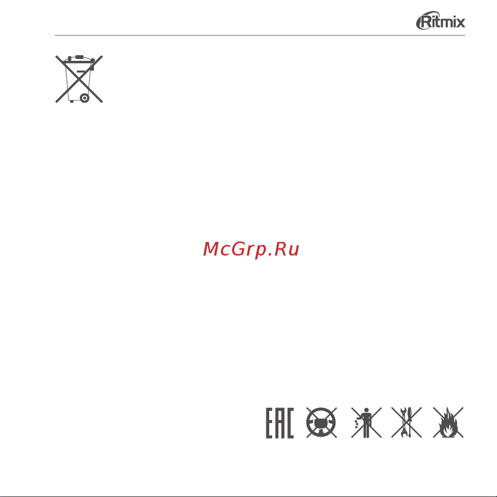 Ritmix RR-120 8GB Руководство по эксплуатации онлайн [15/16] 771544