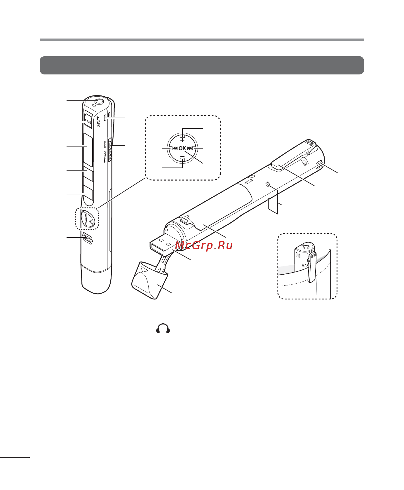 Olympus VP-10 (4GB) [4/82] Названия составных частей