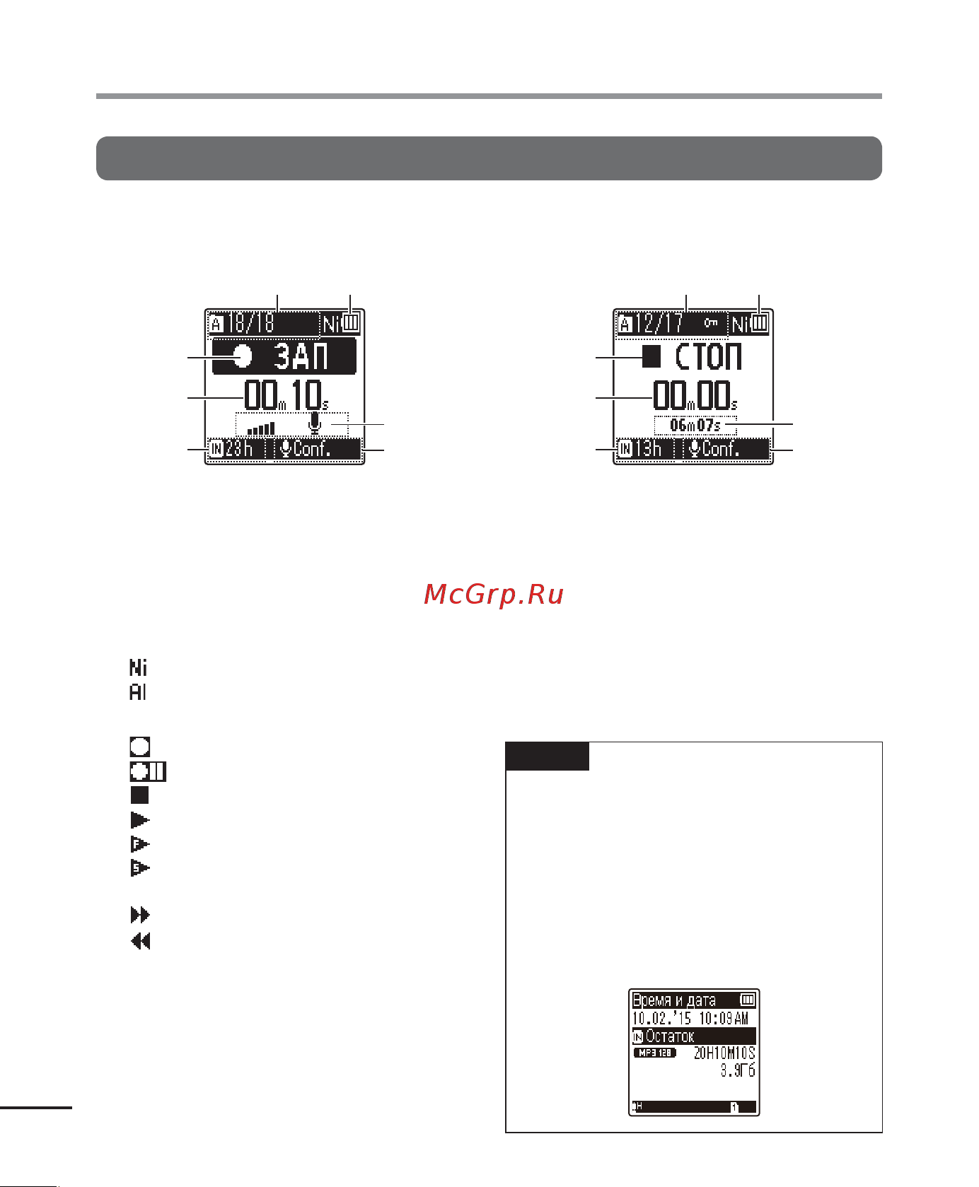 Olympus WS-853 (8GB) [6/80] Названия составных частей