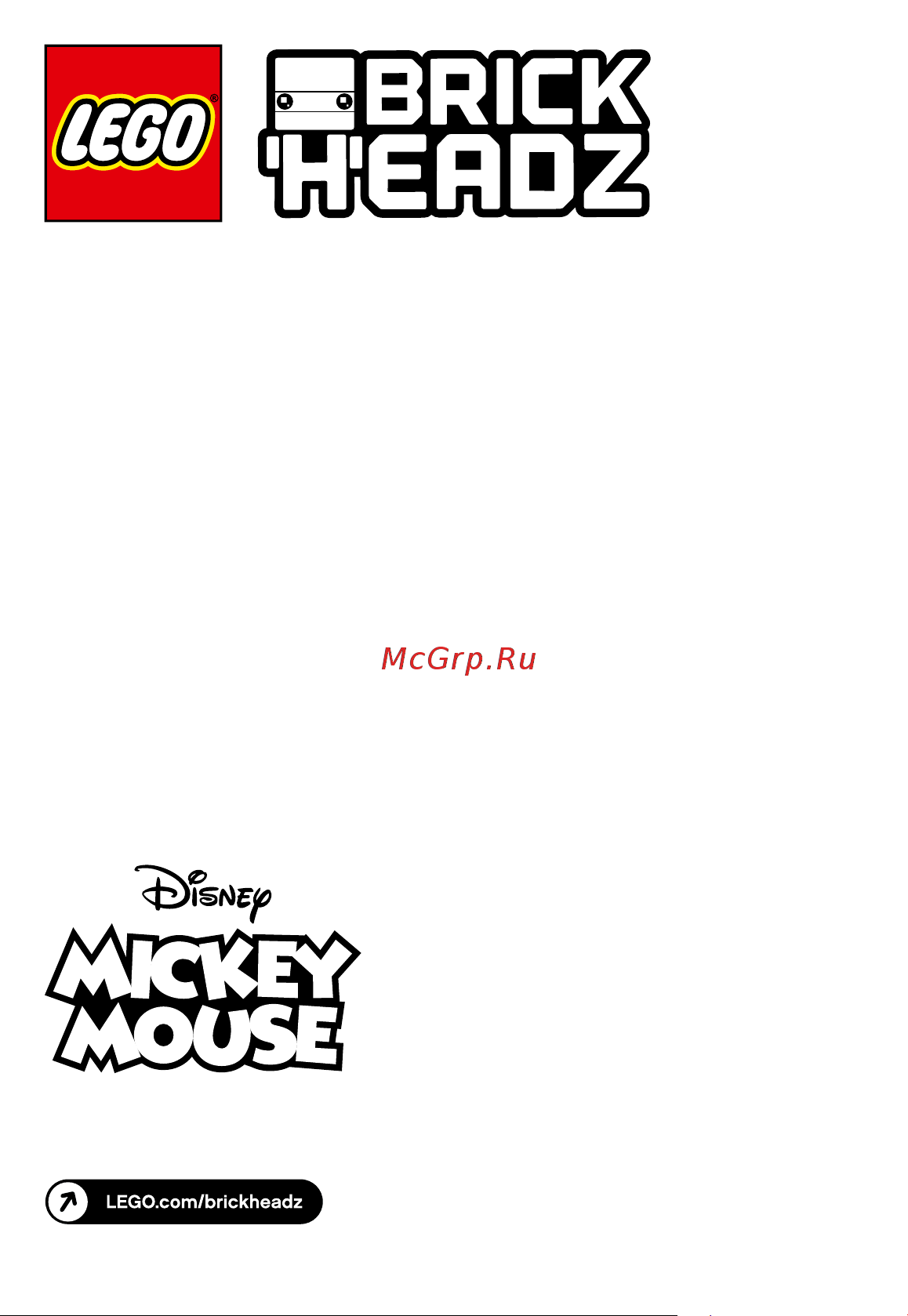 Lego BrickHeadz 41624 Mickey Mouse (Микки Маус) Руководство по эксплуатации онлайн