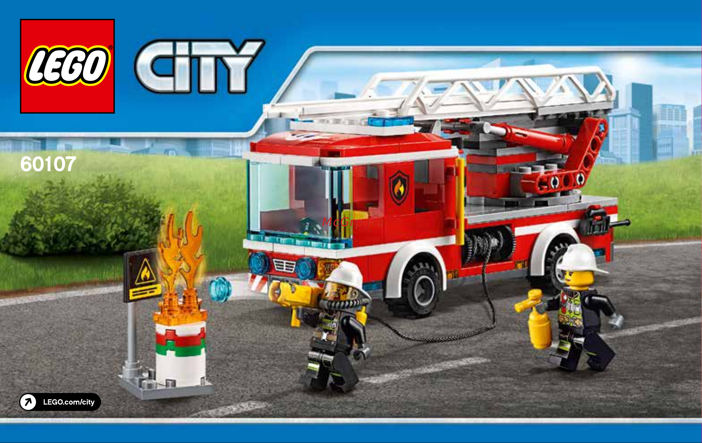 Lego City 60107 Fire Ladder Truck (Пожарный автомобиль с лестницей) Руководство по эксплуатации онлайн