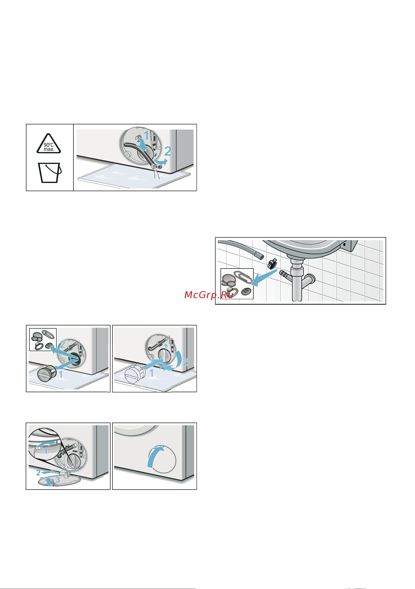 Bosch WHA222X2OE [41/52] Засорение сетчатого фильтра в шланге для подачи воды