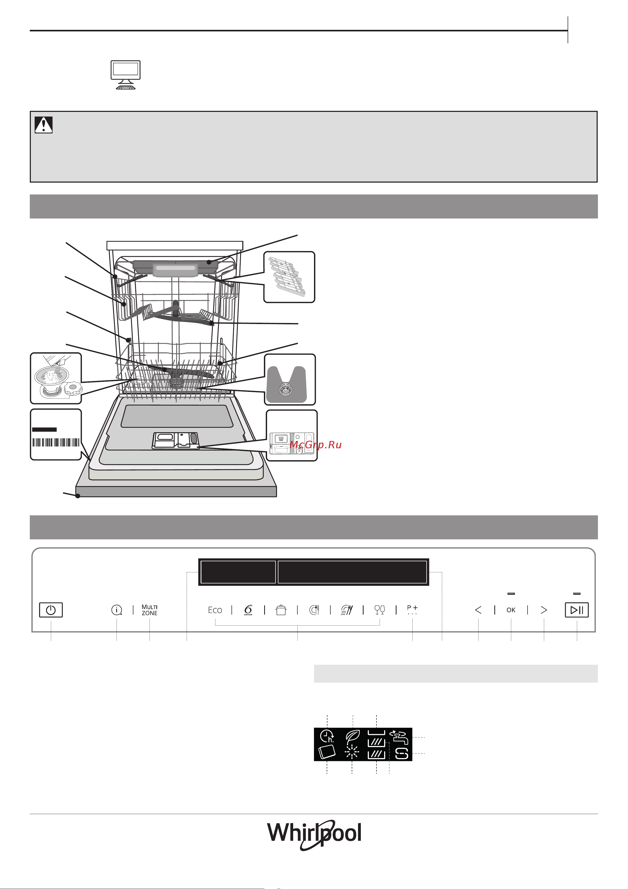Whirlpool WFP5O41PLGX Руководство по эксплуатации онлайн