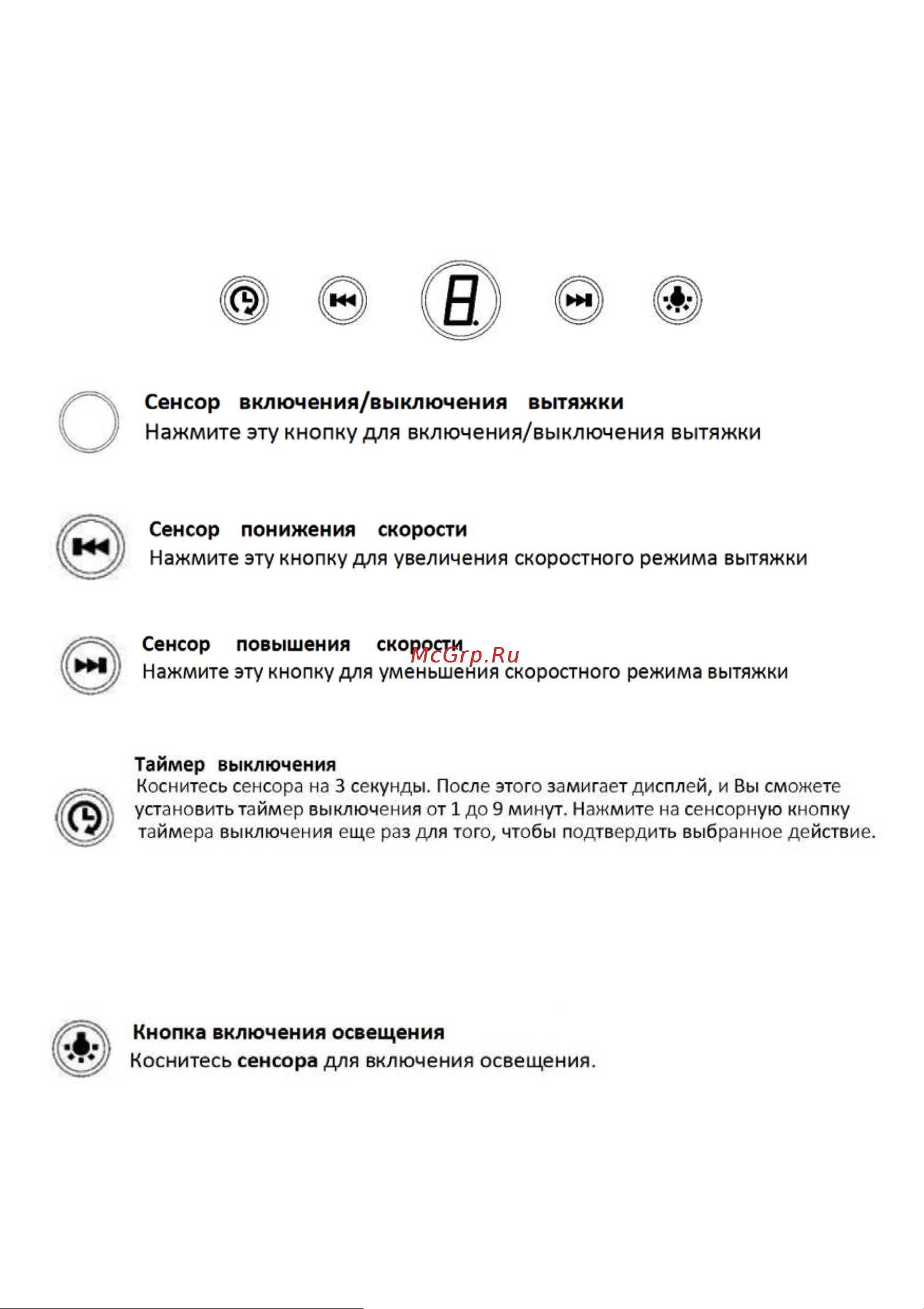 Lex GS Bloc GS 600 BL [19/28] Сенсорное управление