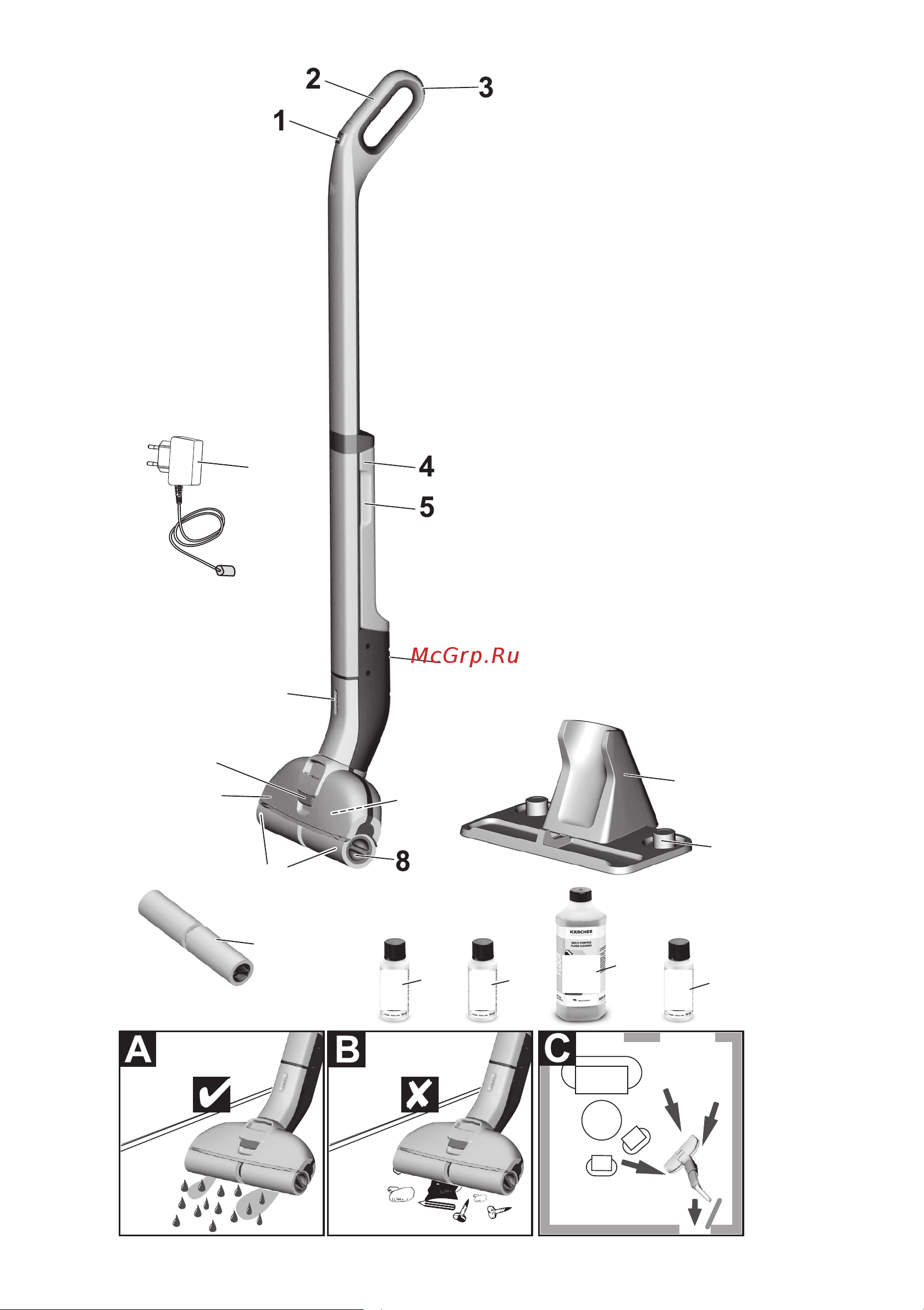 Karcher FC 3 Cordless (10553010) Руководство по эксплуатации онлайн [5/264] 772305