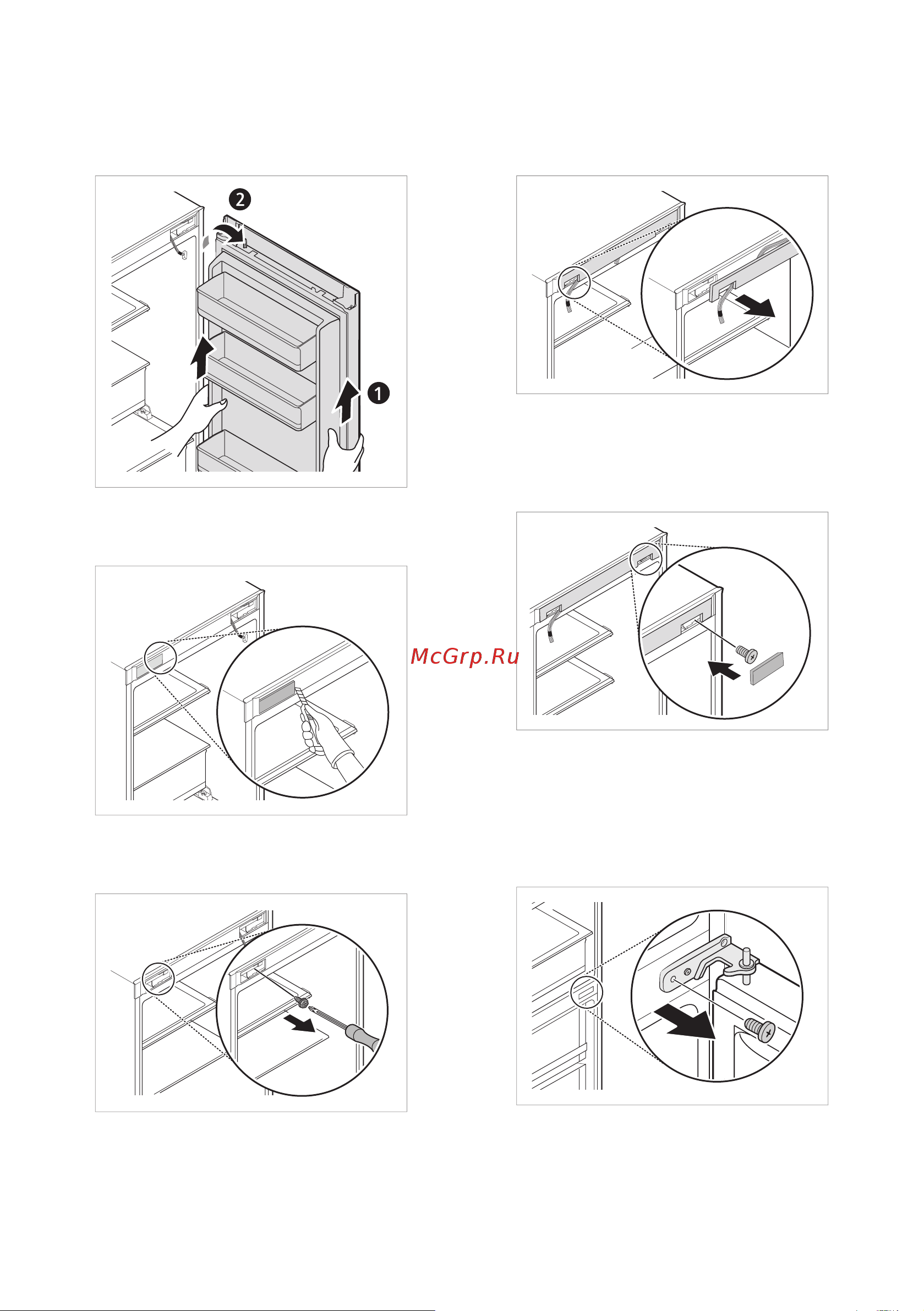 LG DoorCooling+ GA-B509 PBAZ [54/80] Демонтаж дверцы морозильника