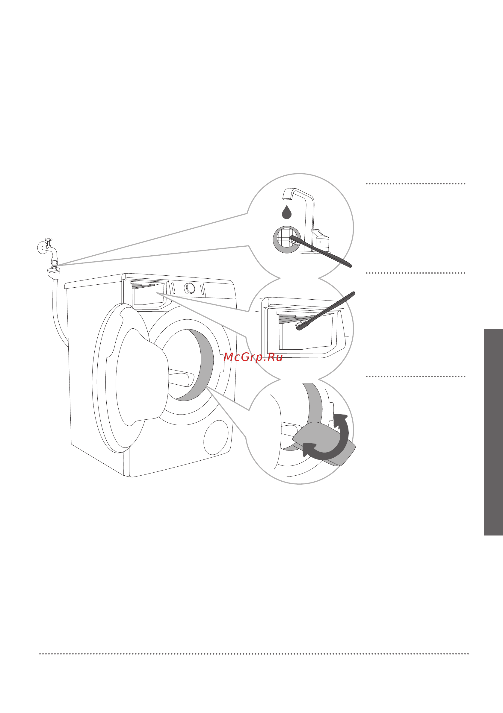 Gorenje WS168LNST WaveActive [55/76] Дозатора и резинового уплотнителя дверцы