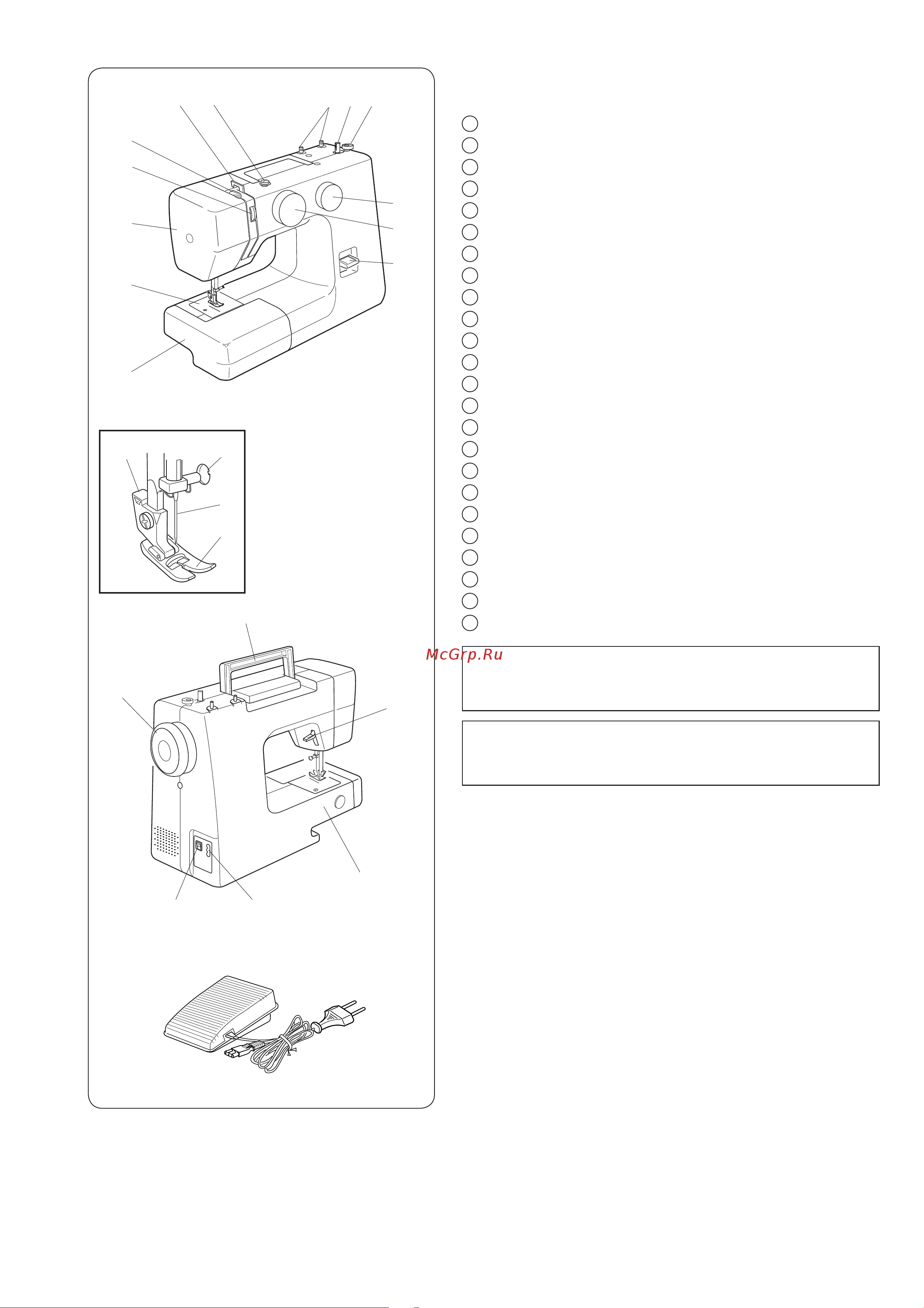 Janome V-15 [4/28] Названия частей