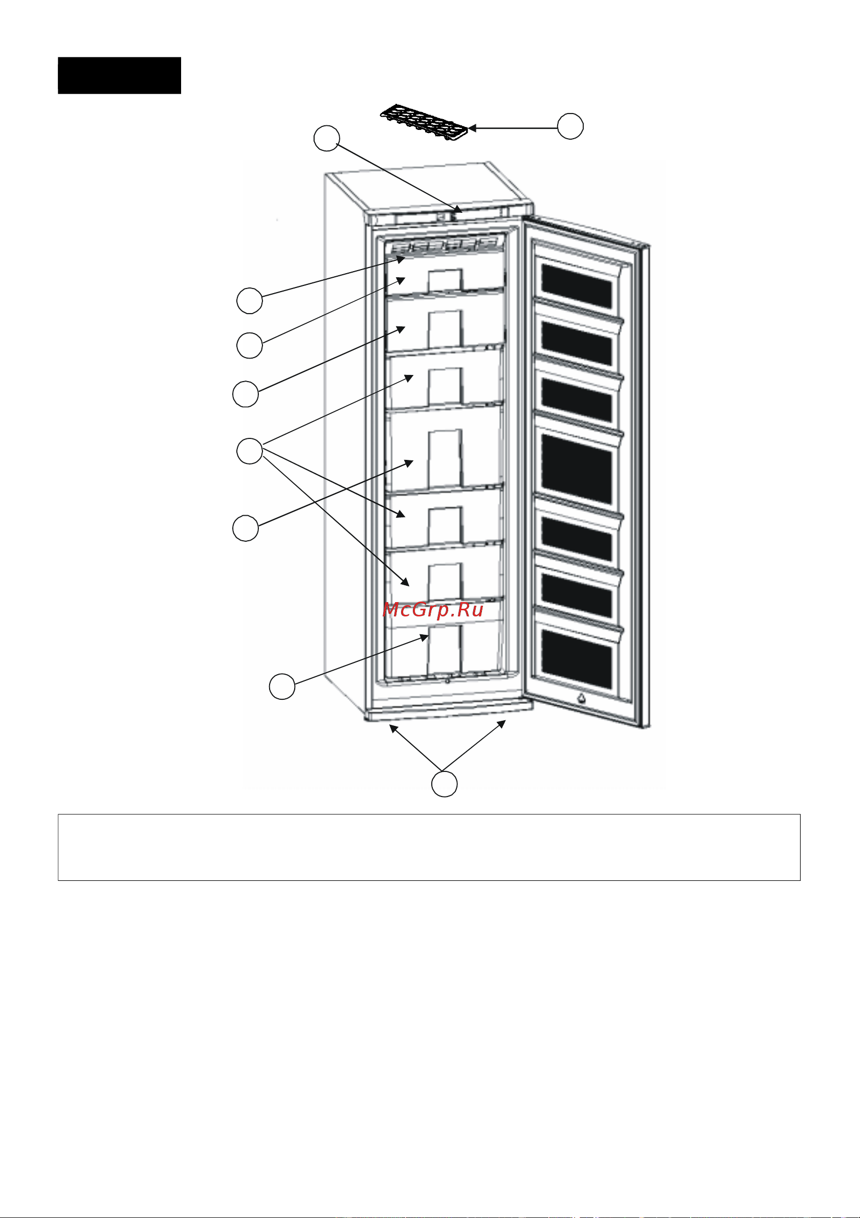 Vestfrost VF391WGNF [25/28] Ниже приведен простой перечень деталей устройства детали могут отличаться в зависимости от модели