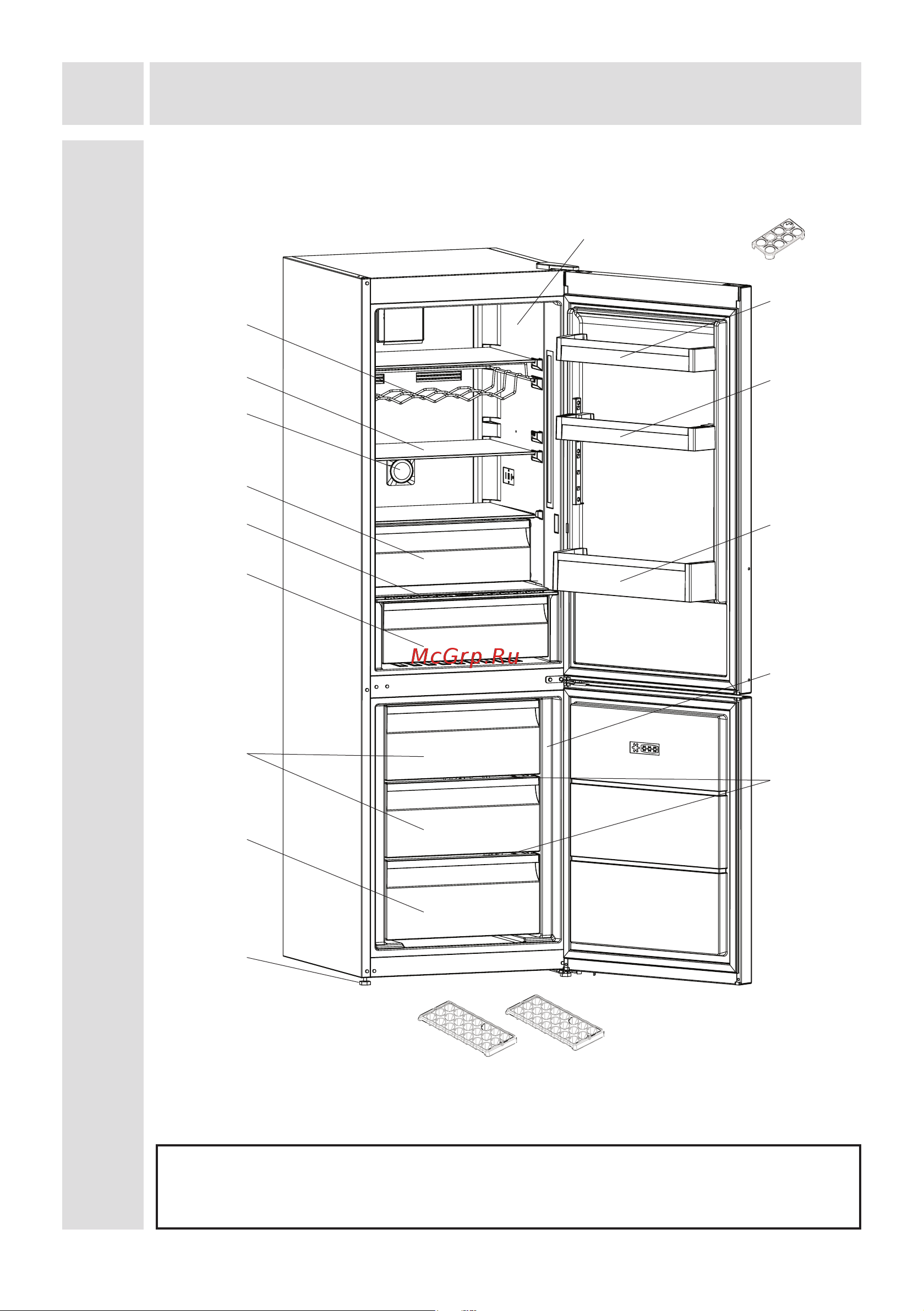 Schaub Lorenz SLU S341X4E [41/63] The parts of the appliance and the compartments
