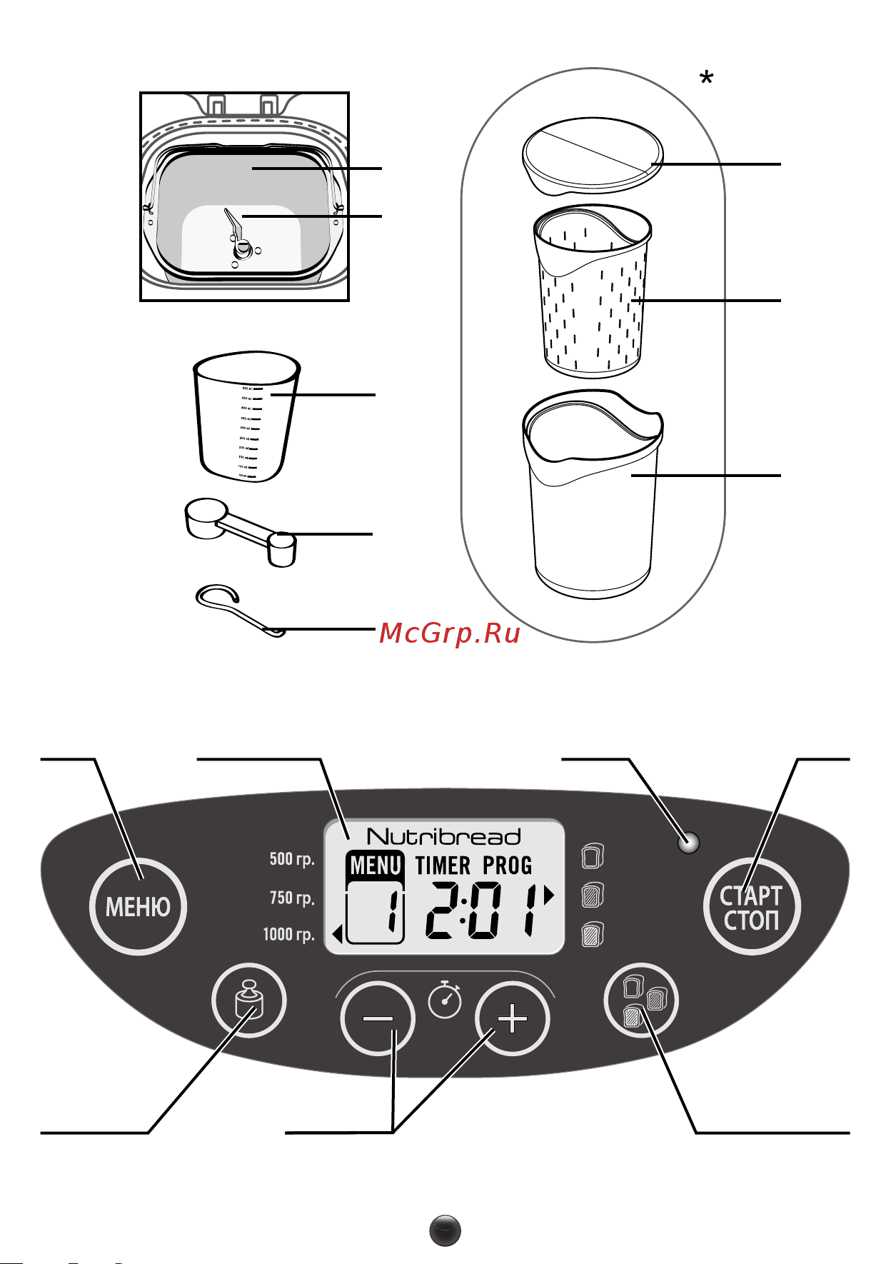 Moulinex OW312E32 Nutribread+ Руководство по эксплуатации онлайн [7/28] 773165