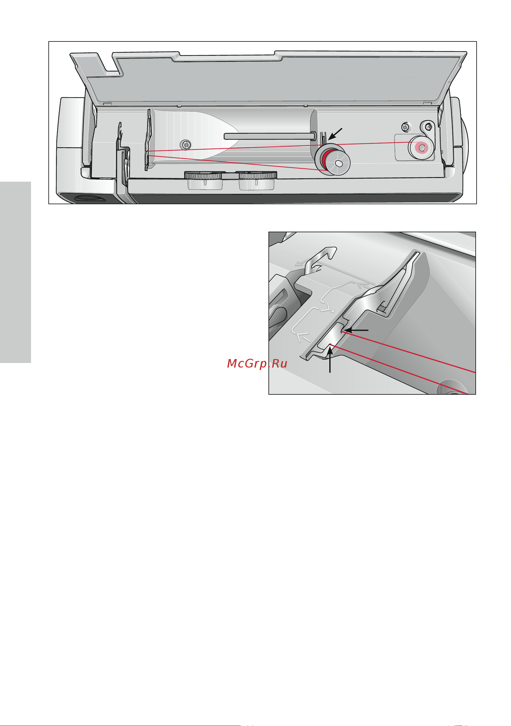 Pfaff Select 3.2 [14/40] На ма ты ва ние нити на шпуль ку со вто рой ка туш ки