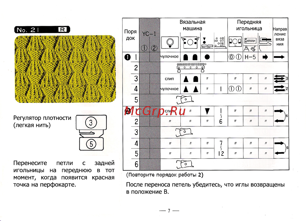 Silver Reed KU1 Shadow Lace Transfer Tool [10/15] Передняя игольница