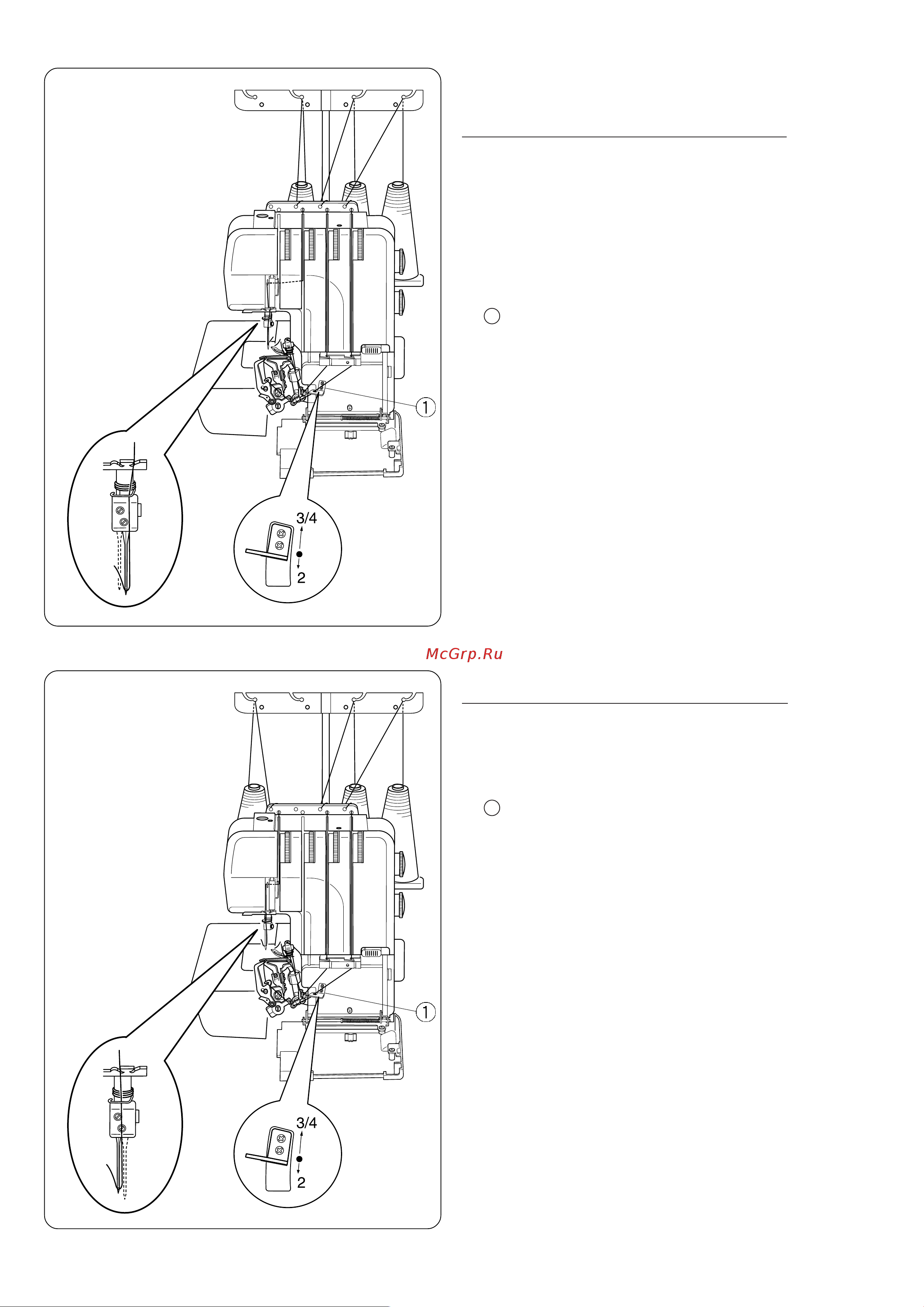 Janome My Lock 714 [33/48] Заправка нитей в машину 3 нити