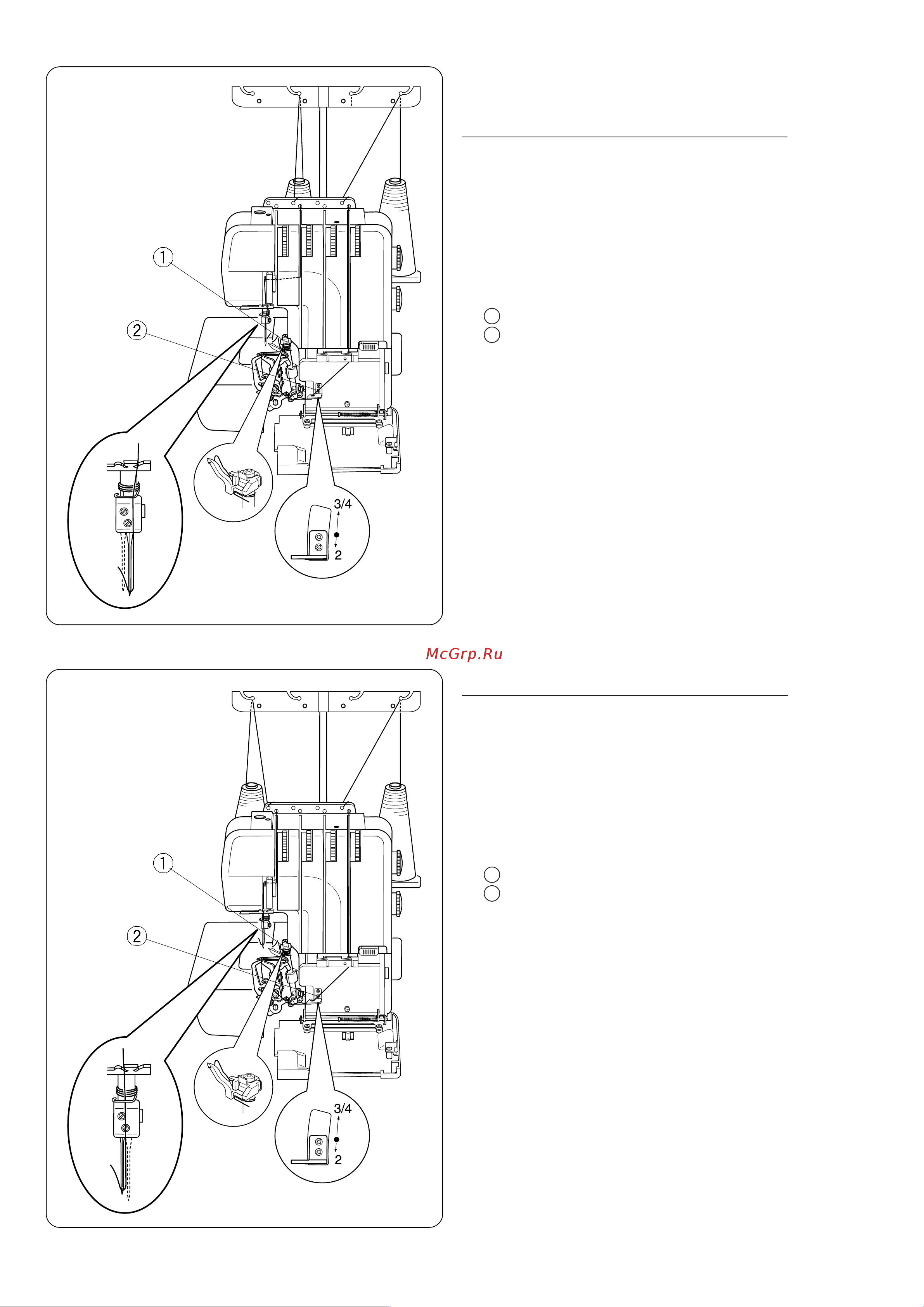 Janome My Lock 714 [35/48] Заправка нитей в машину 2 нити