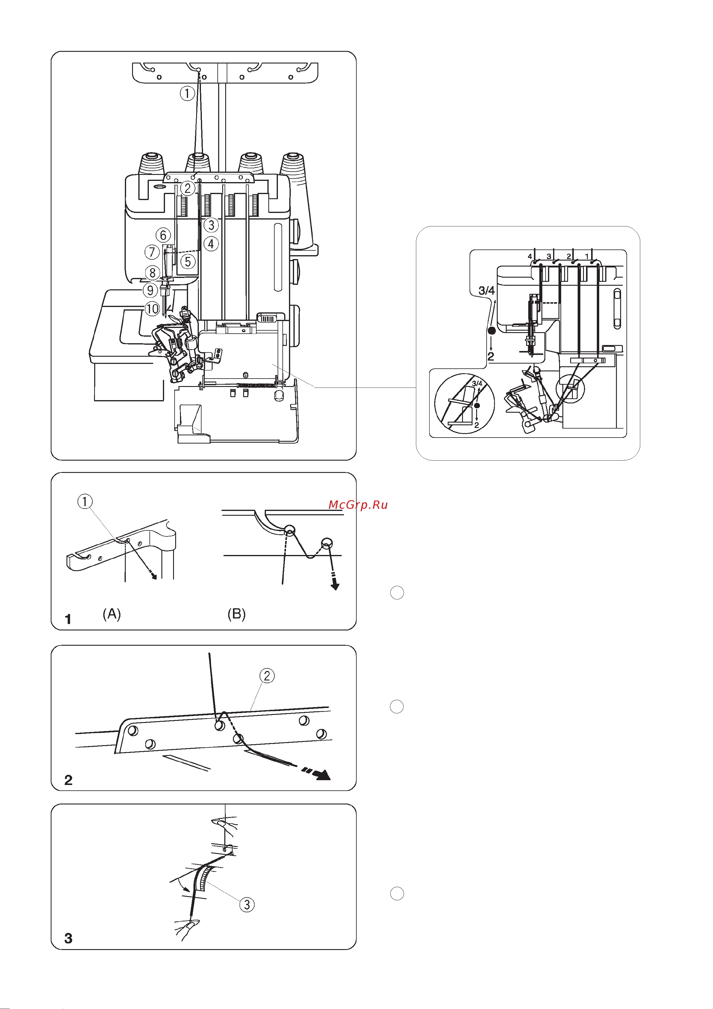 Janome My Lock 784 [25/50] Çàïðàâêà ïðàâîé èãëû