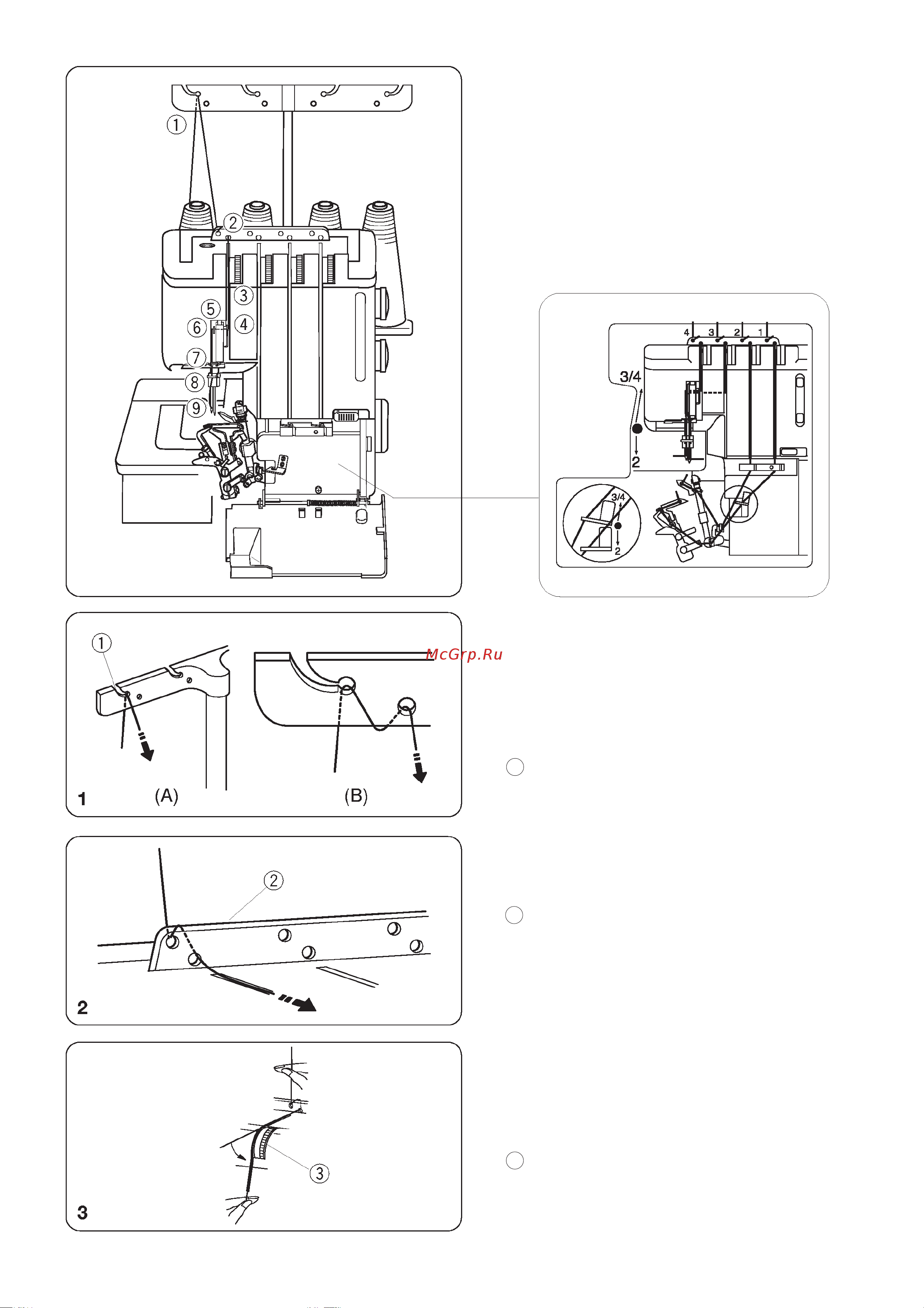 Janome My Lock 784 [27/50] Çàïðàâêà ëåâîé èãëû
