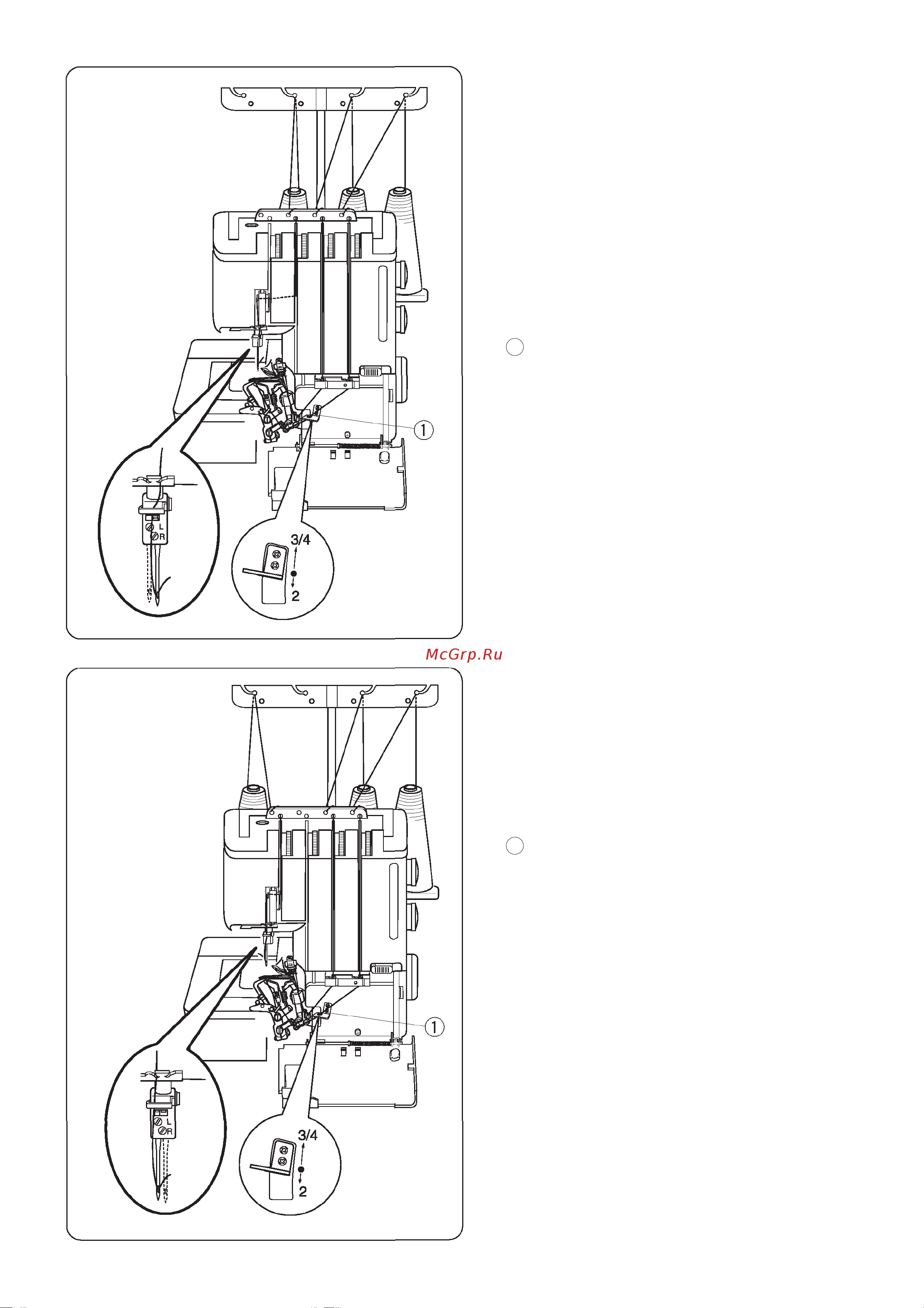 Janome My Lock 784 [33/50] Çàïðàâêà íèòåé â ìàøèíó 3 íèòè