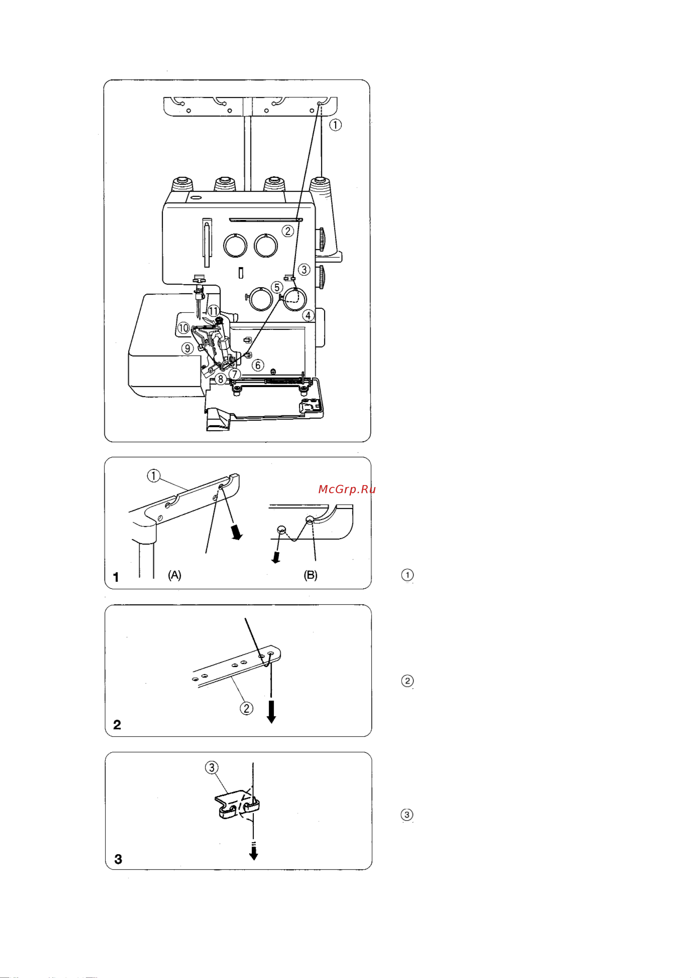 Janome My Lock 210D [16/42] Заправка нижнего петлителя
