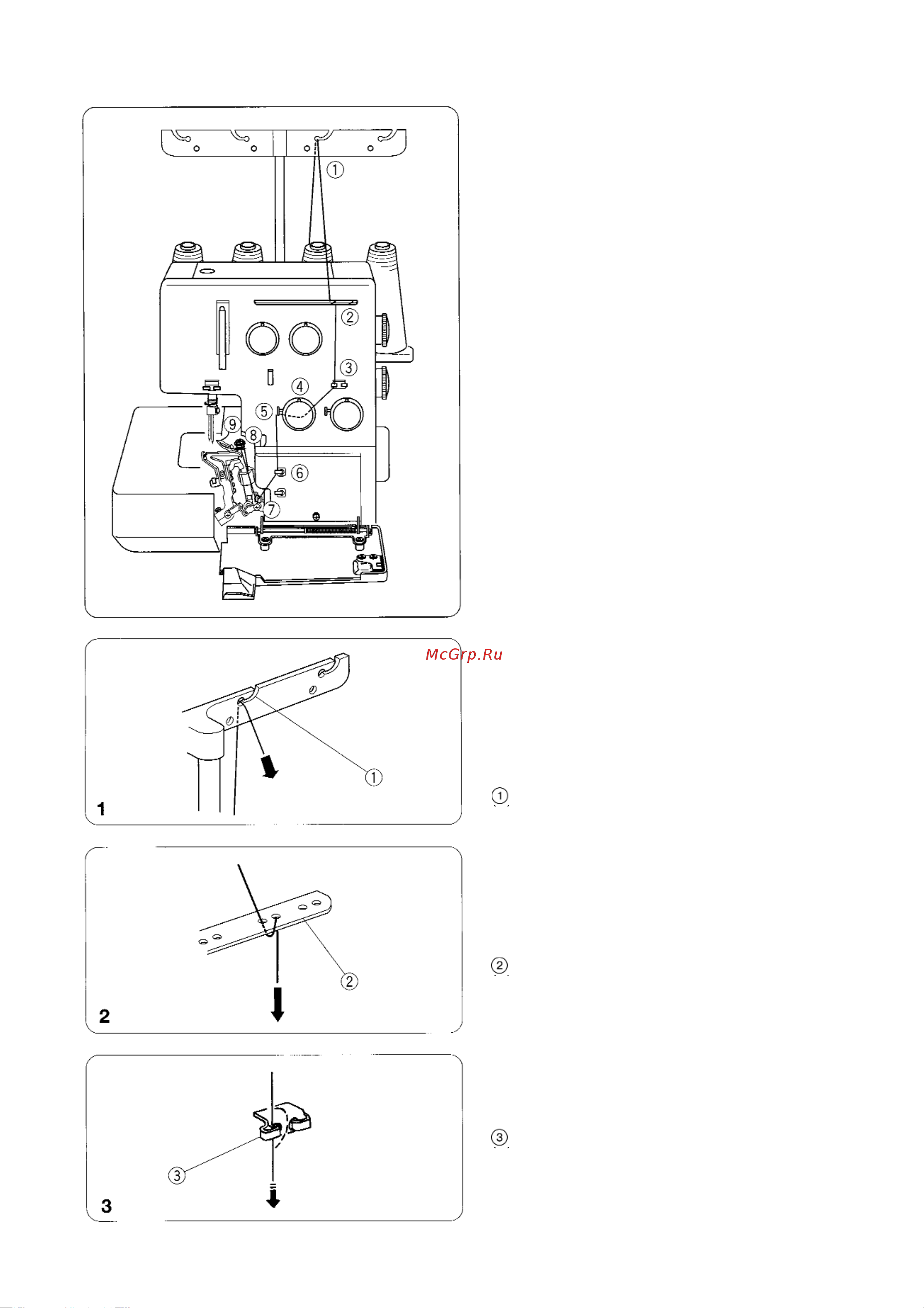 Janome My Lock 210D [19/42] Заправка верхнего петлителя