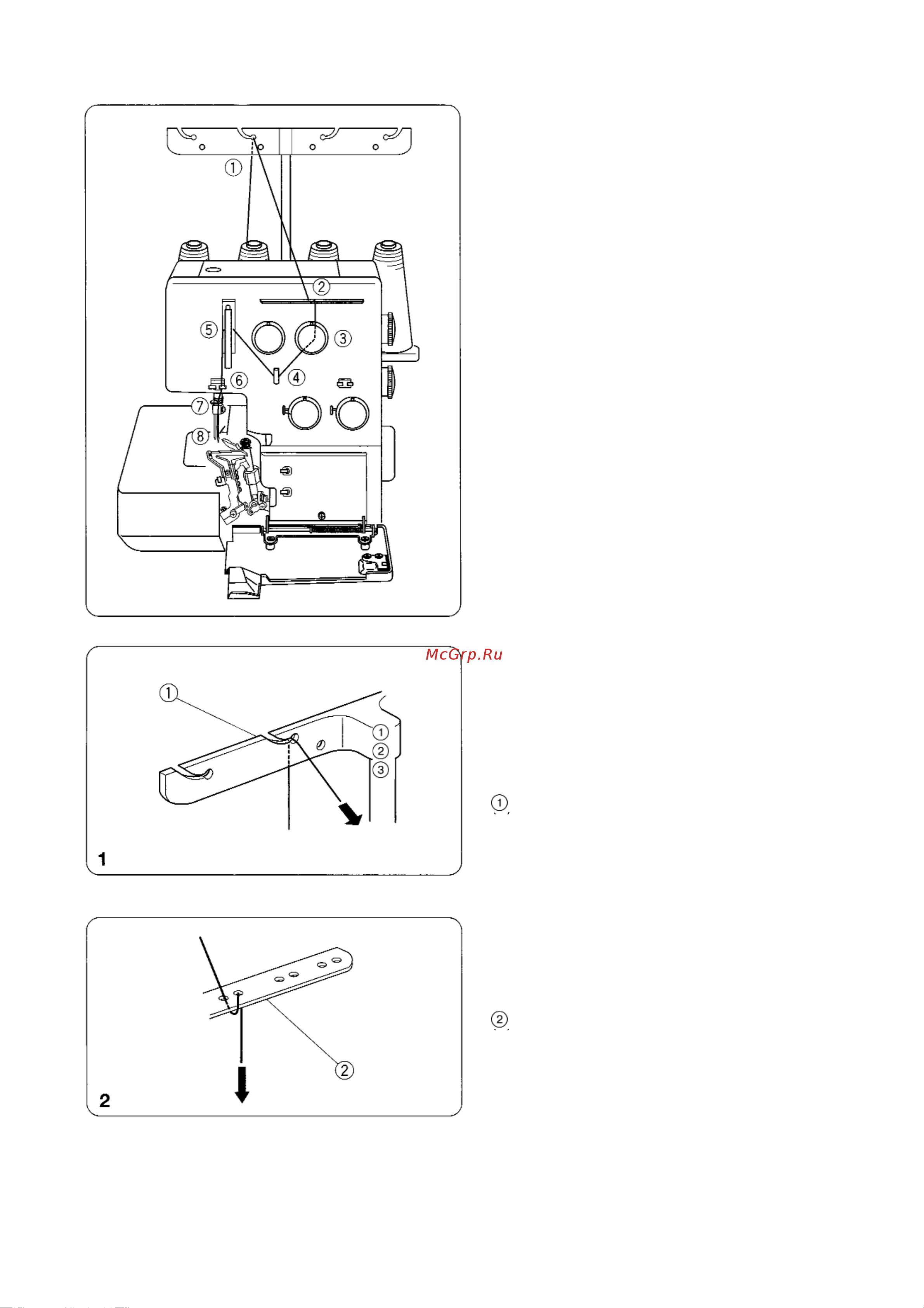Janome My Lock 210D [21/42] Заправка правой иглы