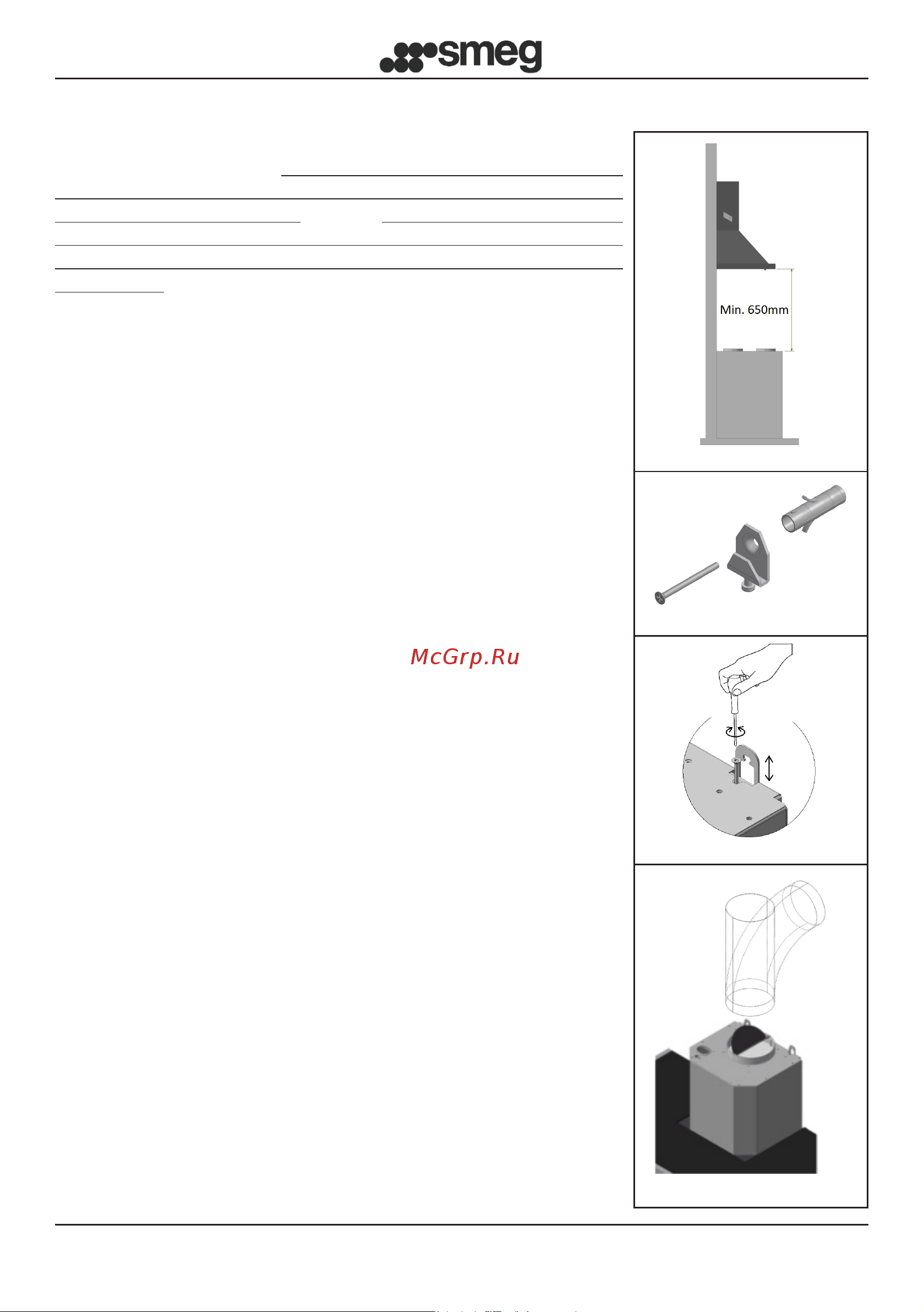 Smeg KS905NXE2 [91/153] Instruções para a instalação