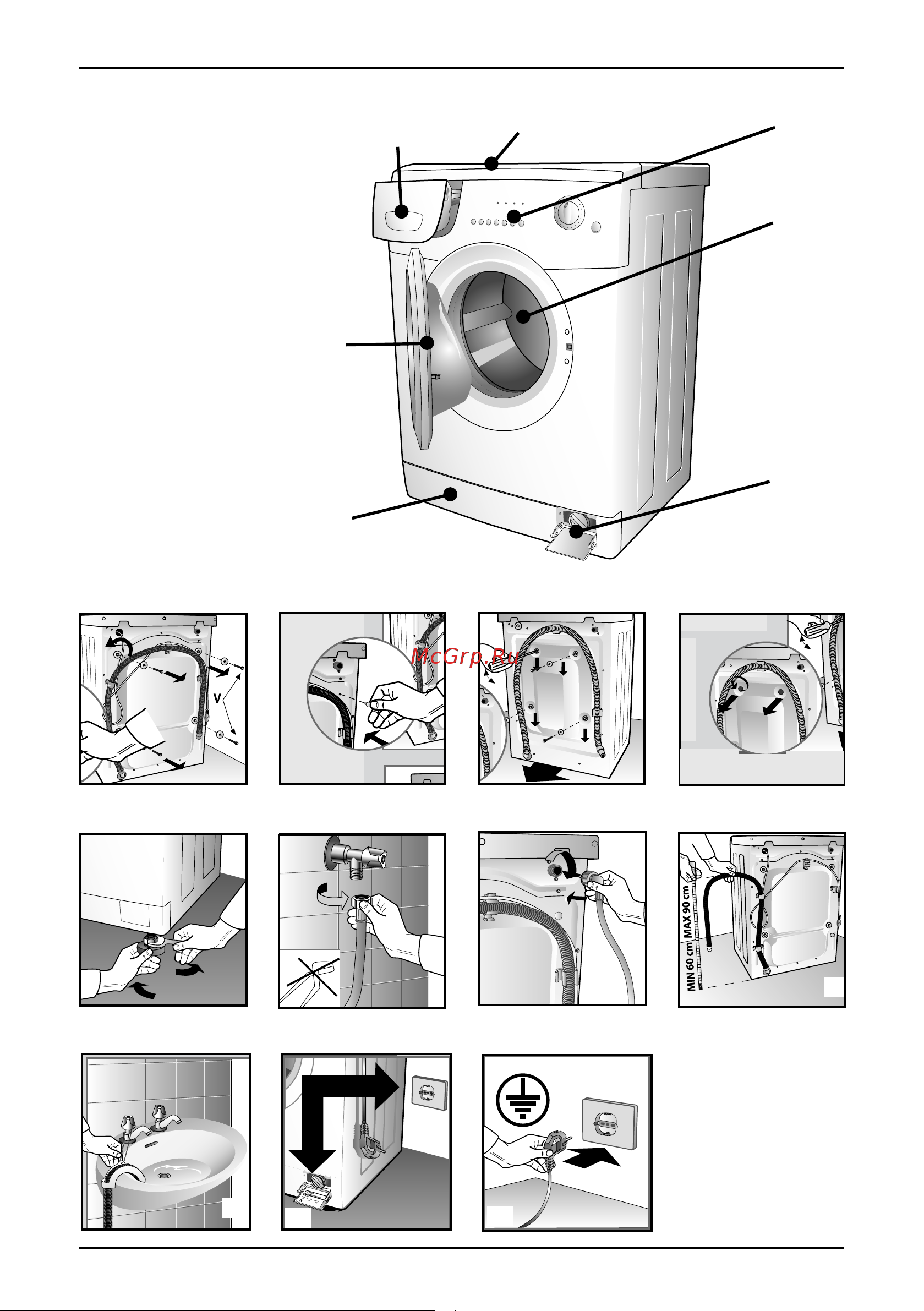 Korting KWM 39 F 1060 [4/18] Установка машины
