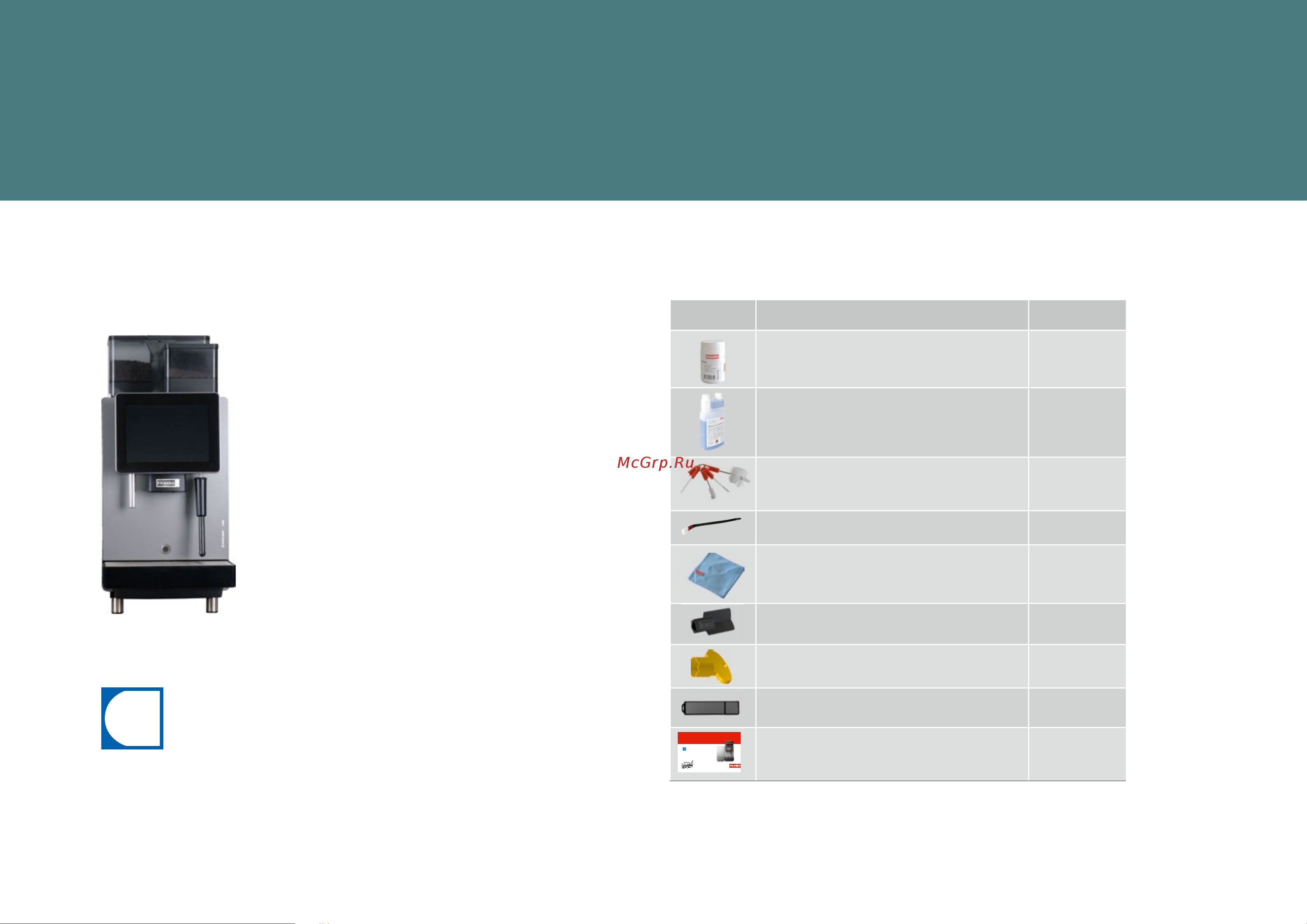 Franke A800 FM [11/64] Scope of delivery and identification