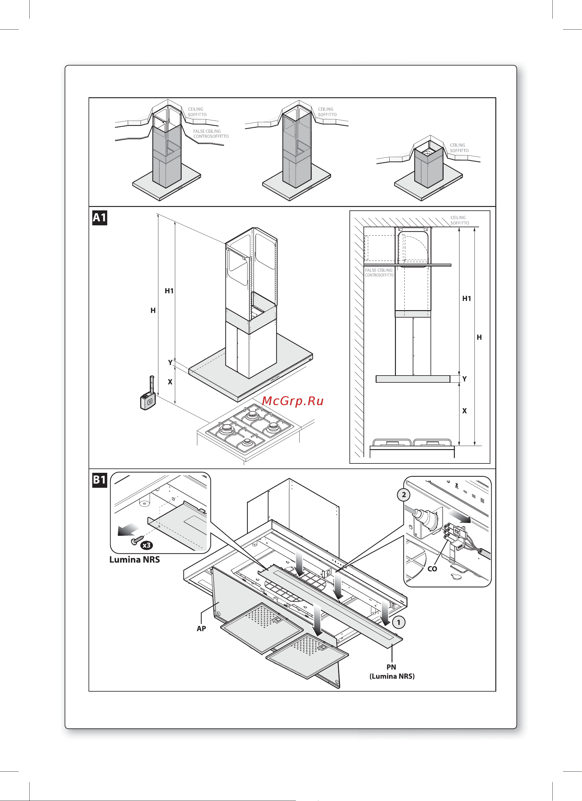 Falmec Lumina 90 Glass wall (NRS) Руководство по эксплуатации онлайн [7/96] 773658