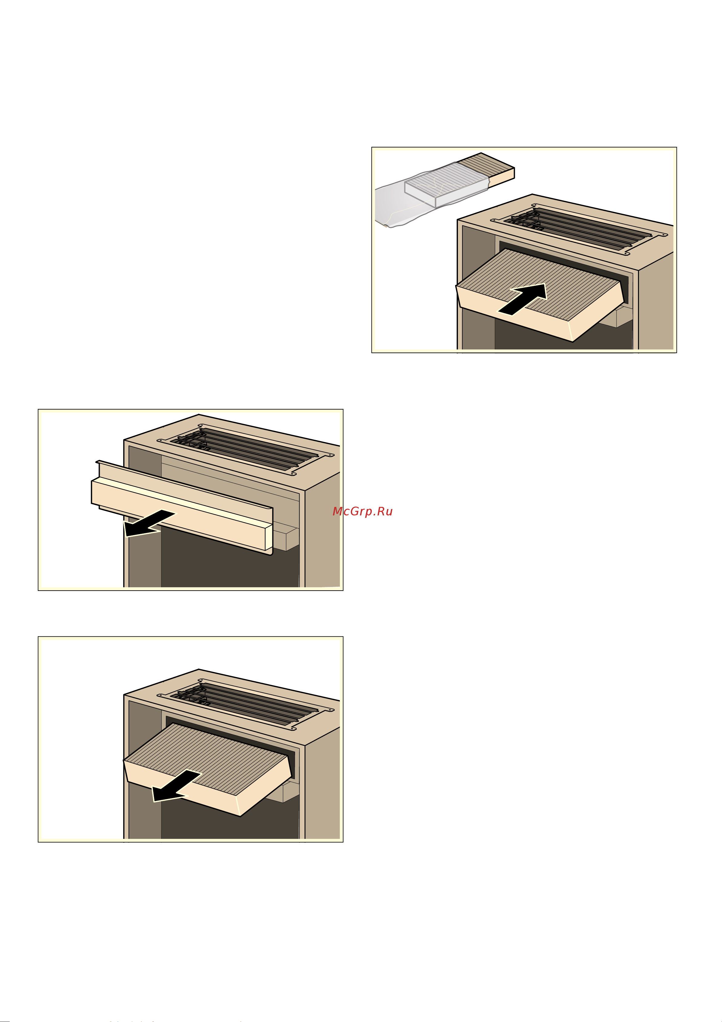 Gaggenau AC 200 191 [21/36] Demontaż filtrów powietrza z węglem aktywnym tylko w przypadku trybu pracy w obiegu zamkniętym
