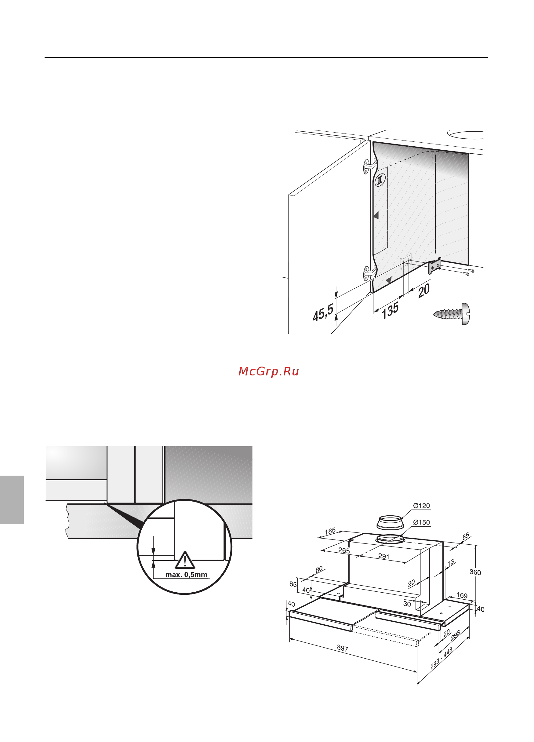 Gaggenau AF 280 190 [126/132] Πρ ετ ιµασία επάνω ερµαρί υ