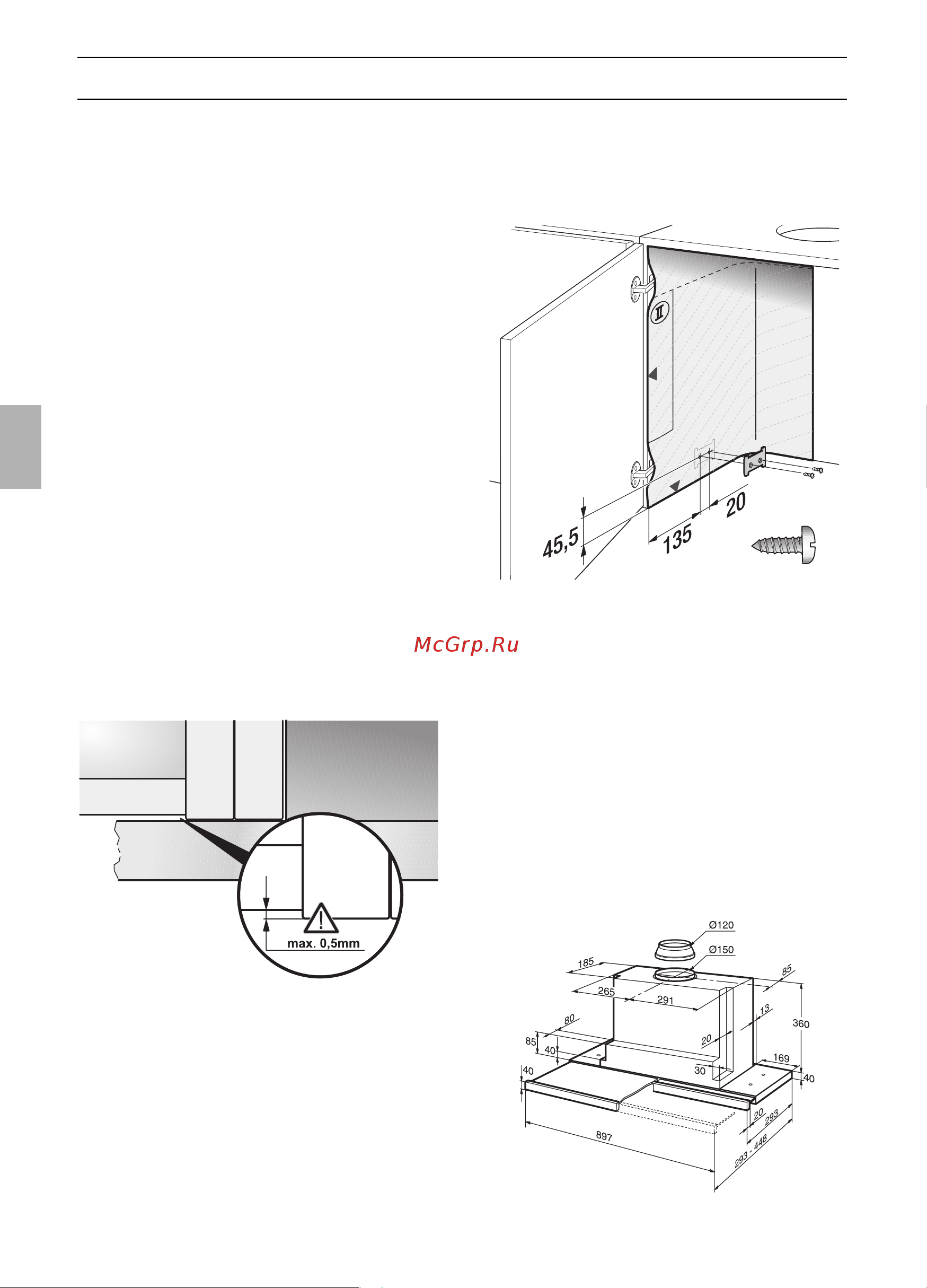 Gaggenau AF 280 190 [46/132] Préparation du placard en appui mural