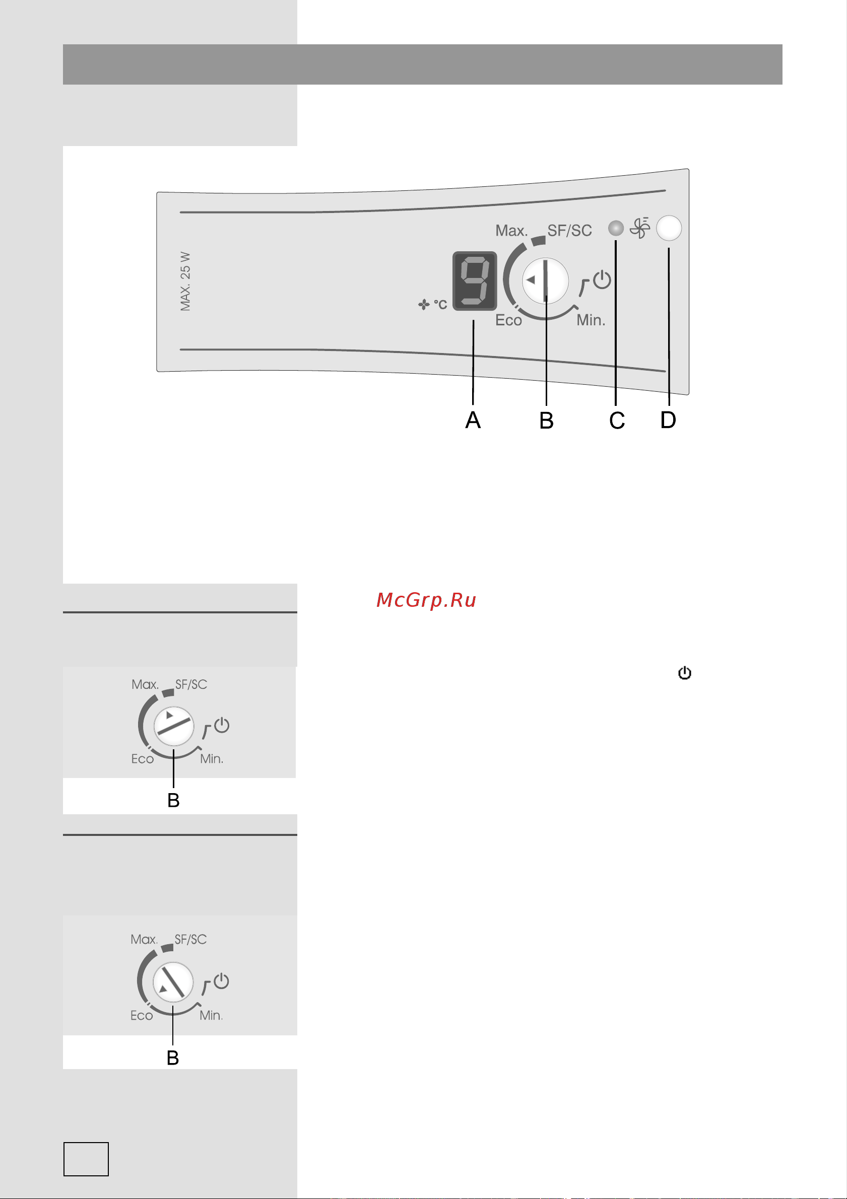 Fulgor Milano FBC 352 NF ED [110/152] Panel de control aparato con regulación eléctrica