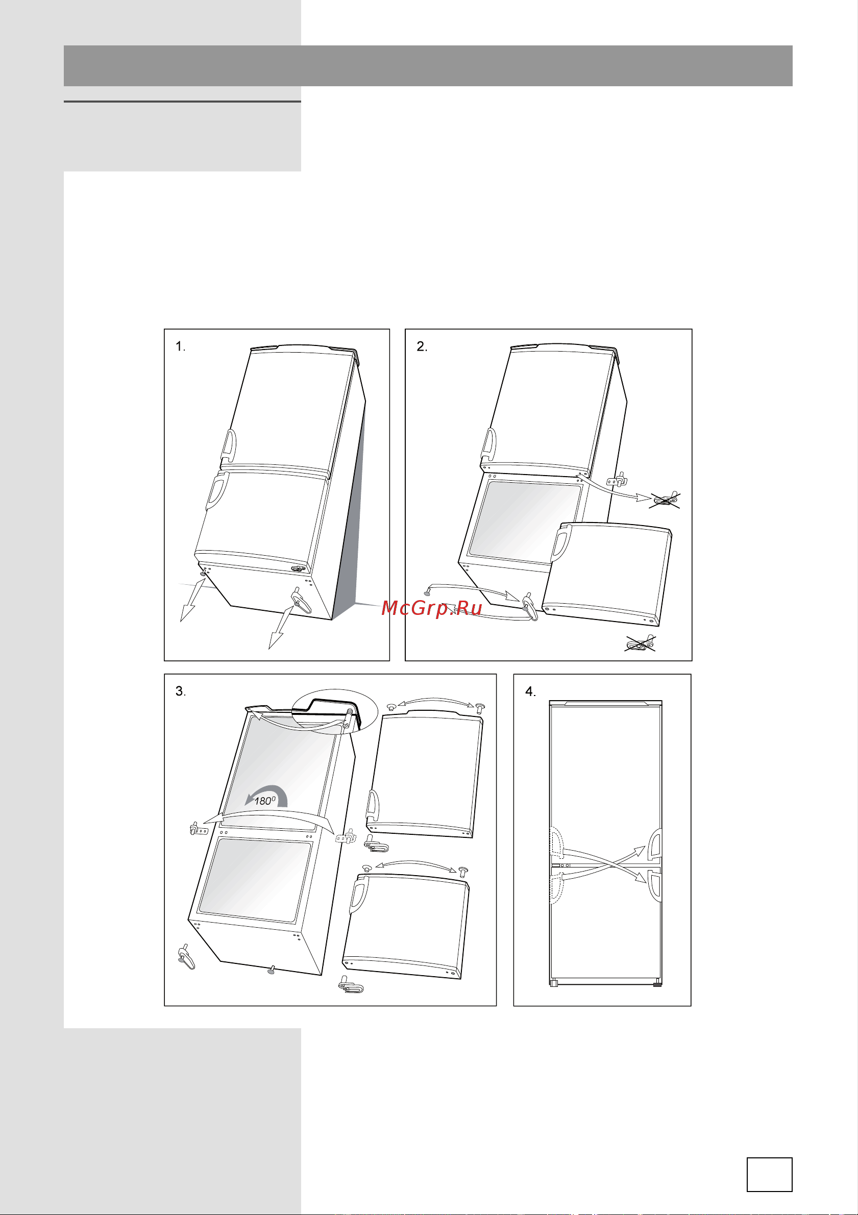 Fulgor Milano FBC 352 NF ED [85/152] Inversion du sens d ouverture de la porte