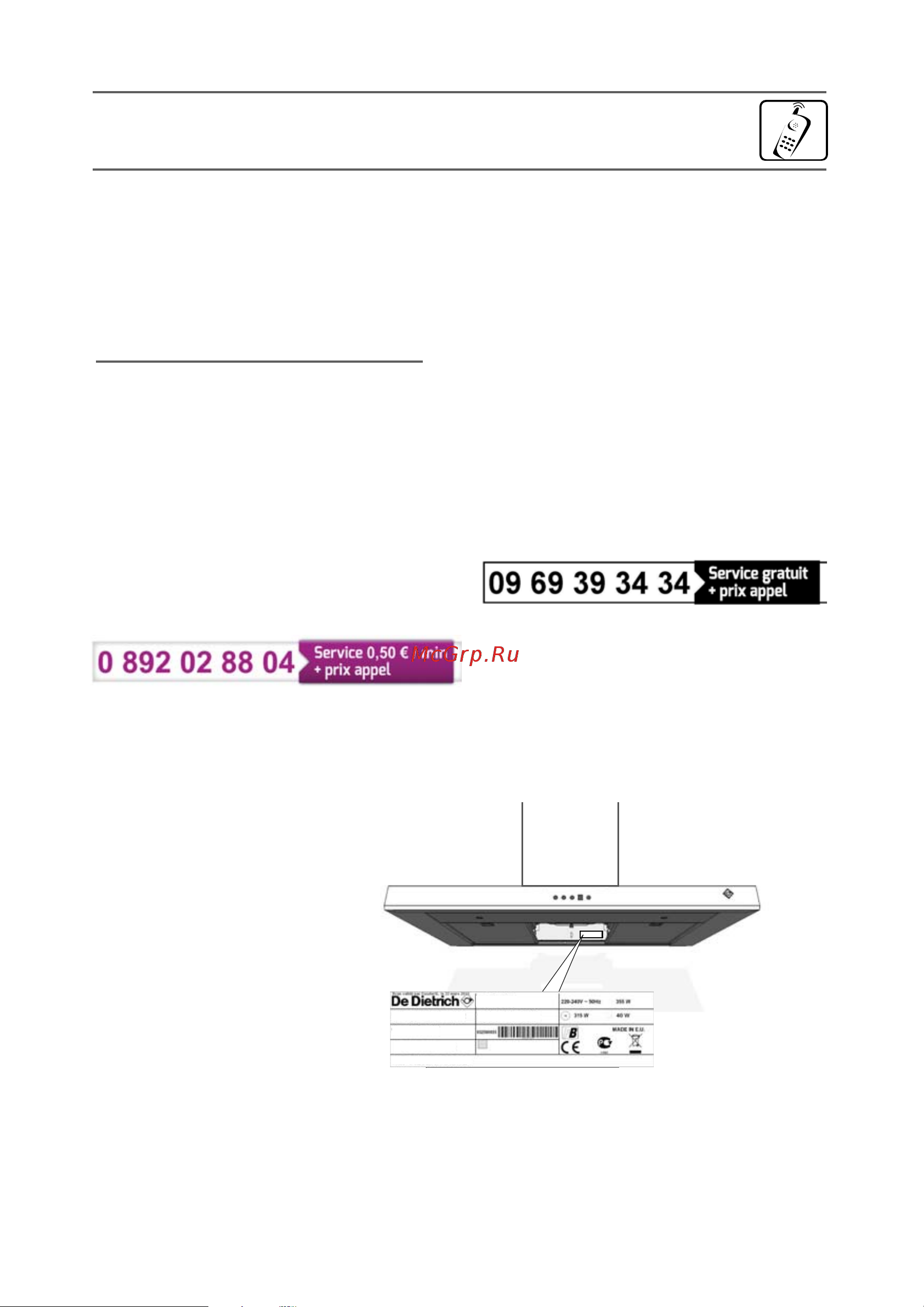 De Dietrich DHB7952X [19/128] Service consommateurs