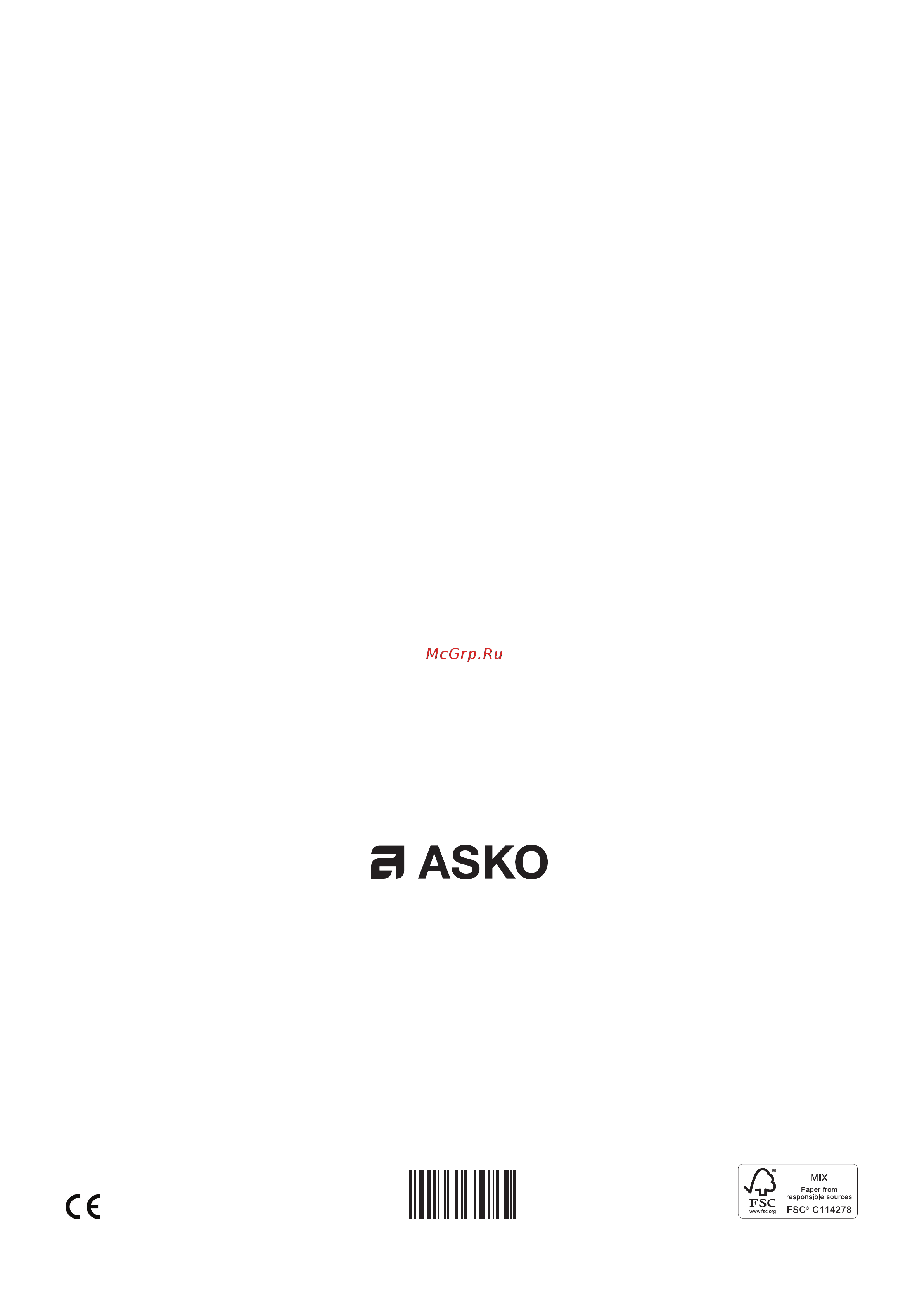 Asko T208C.W [44/44] Gorenje partizanska 12 3320 velenje slovenija www asko com