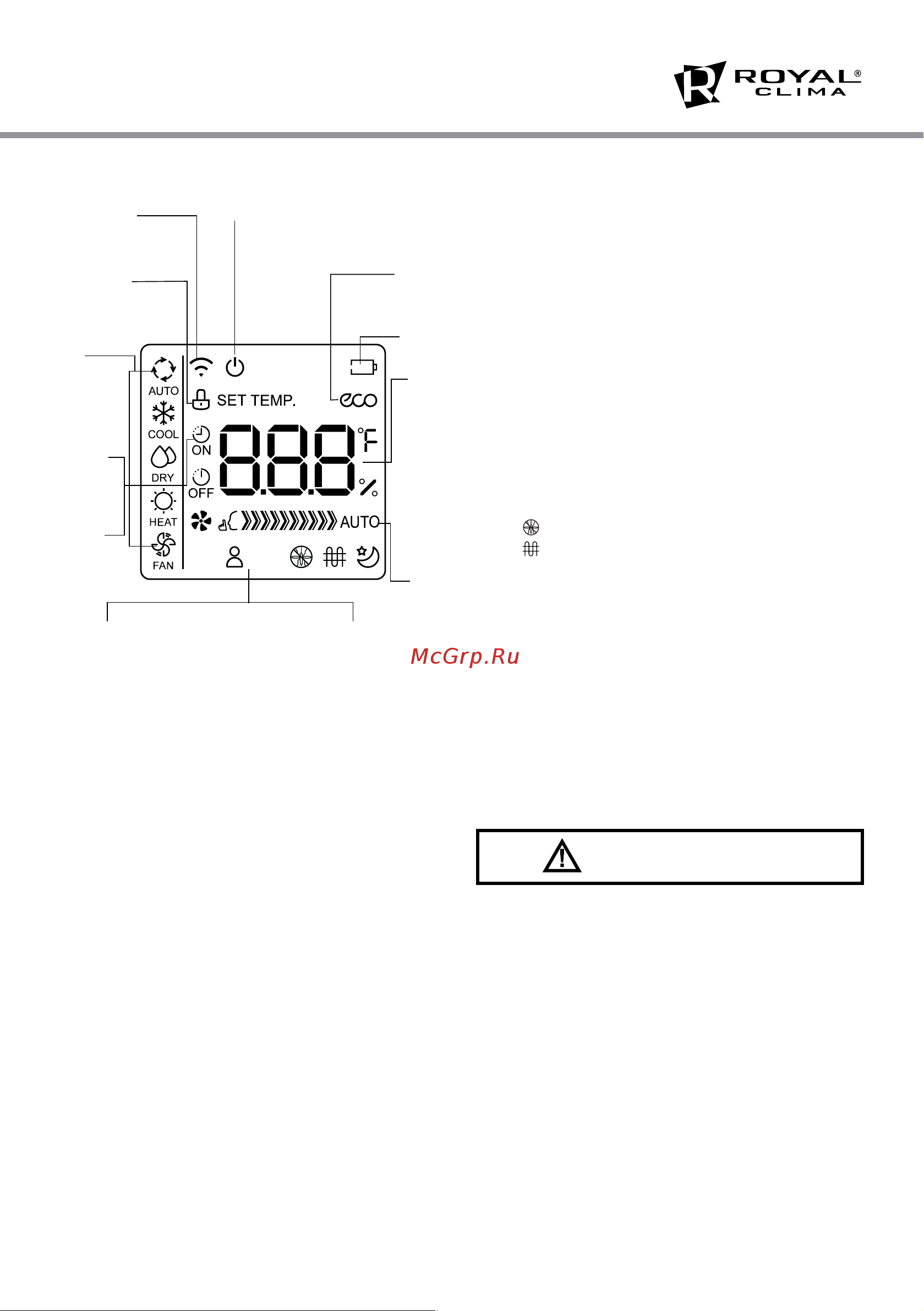 Royal Clima серия Prestigio FULL DC EU Inverter [7/26] Внимание