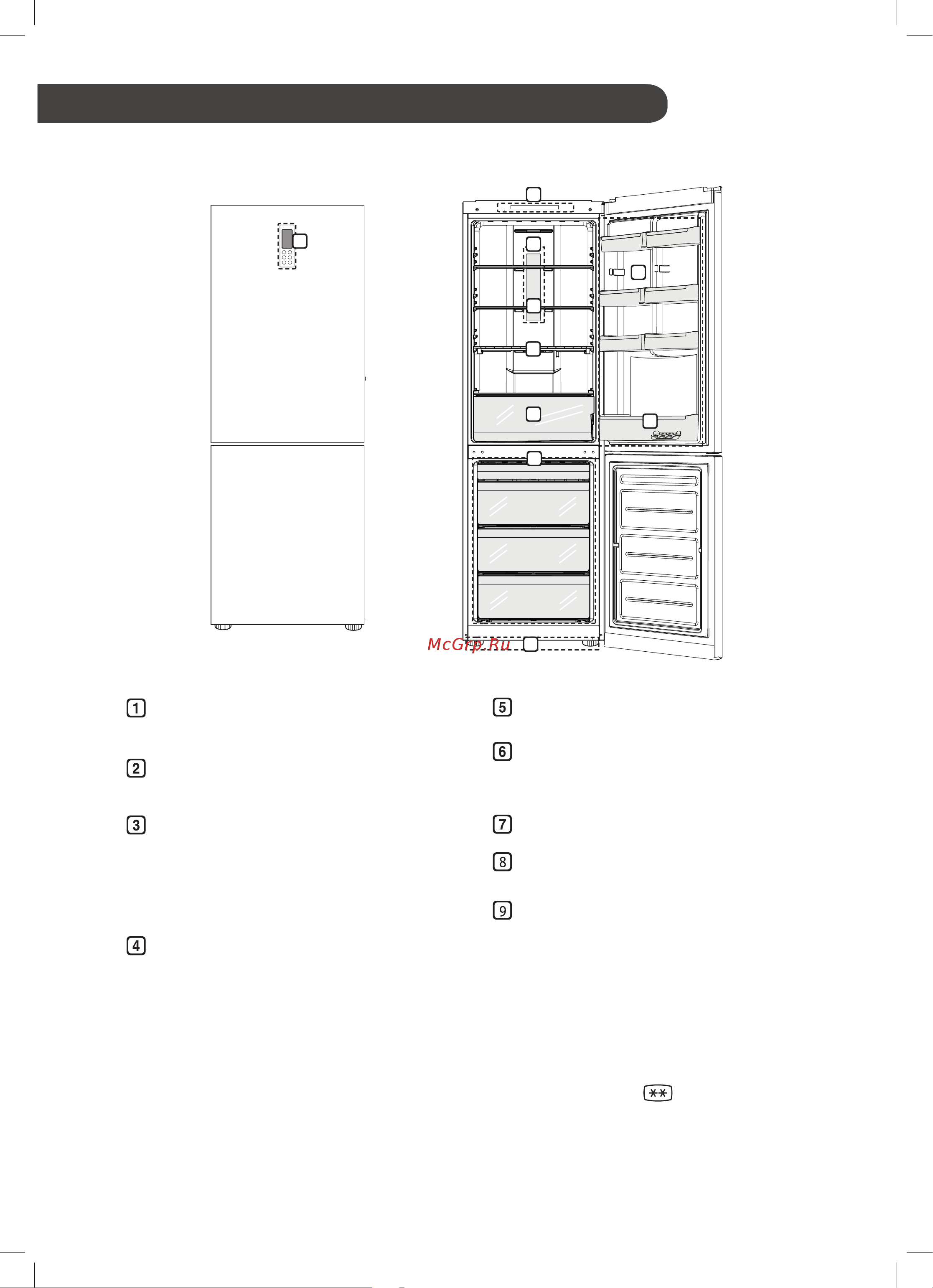 LG GA-B379SQUL [13/56] Верхний ящик морозильного отделения представляет собой секцию две звездочки внутри которой температура не поднимается выше 12 градусов