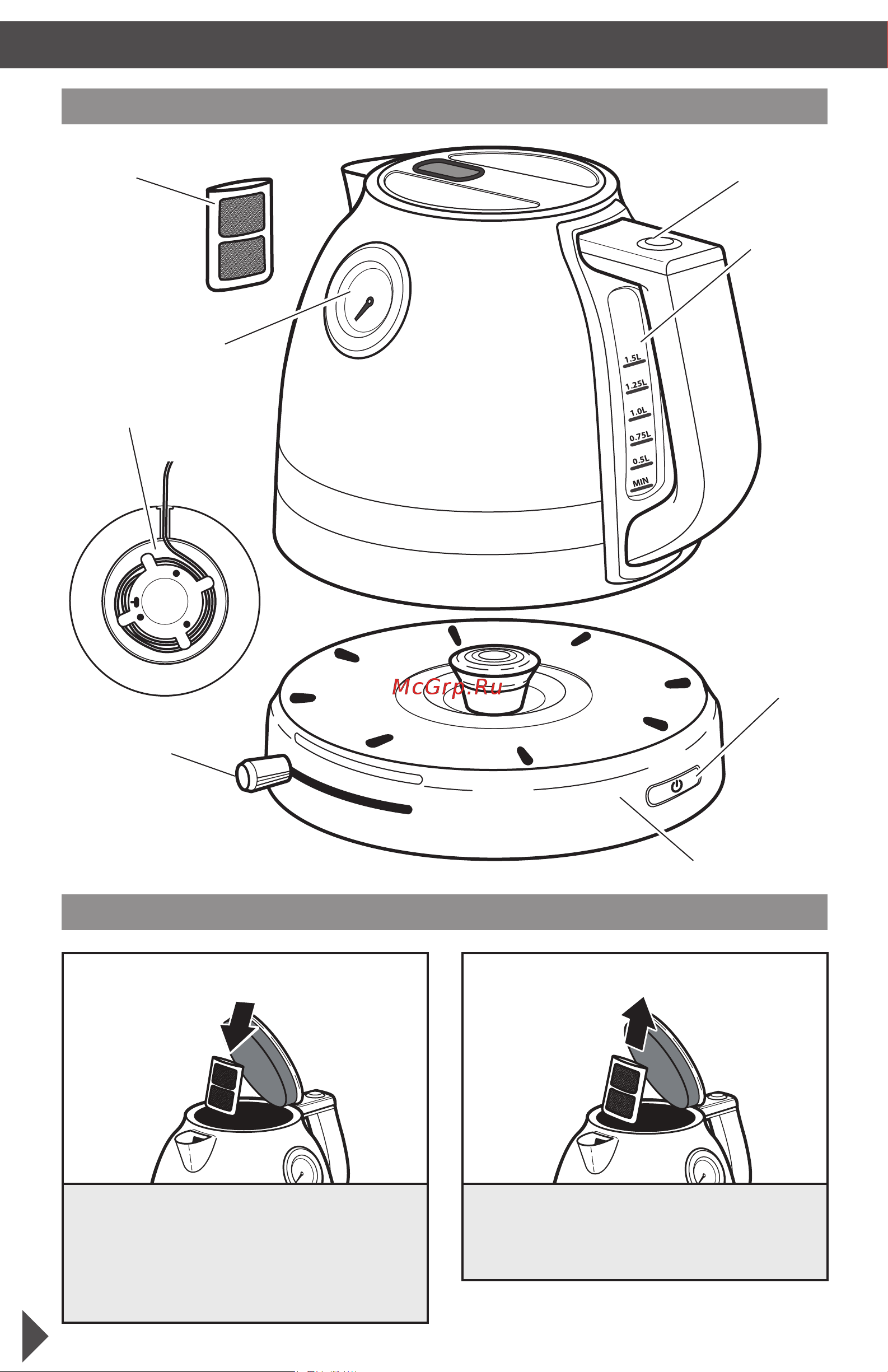 KitchenAid 5KEK1522EMS [5/10] Эксплуатация электрочайника части и характеристики
