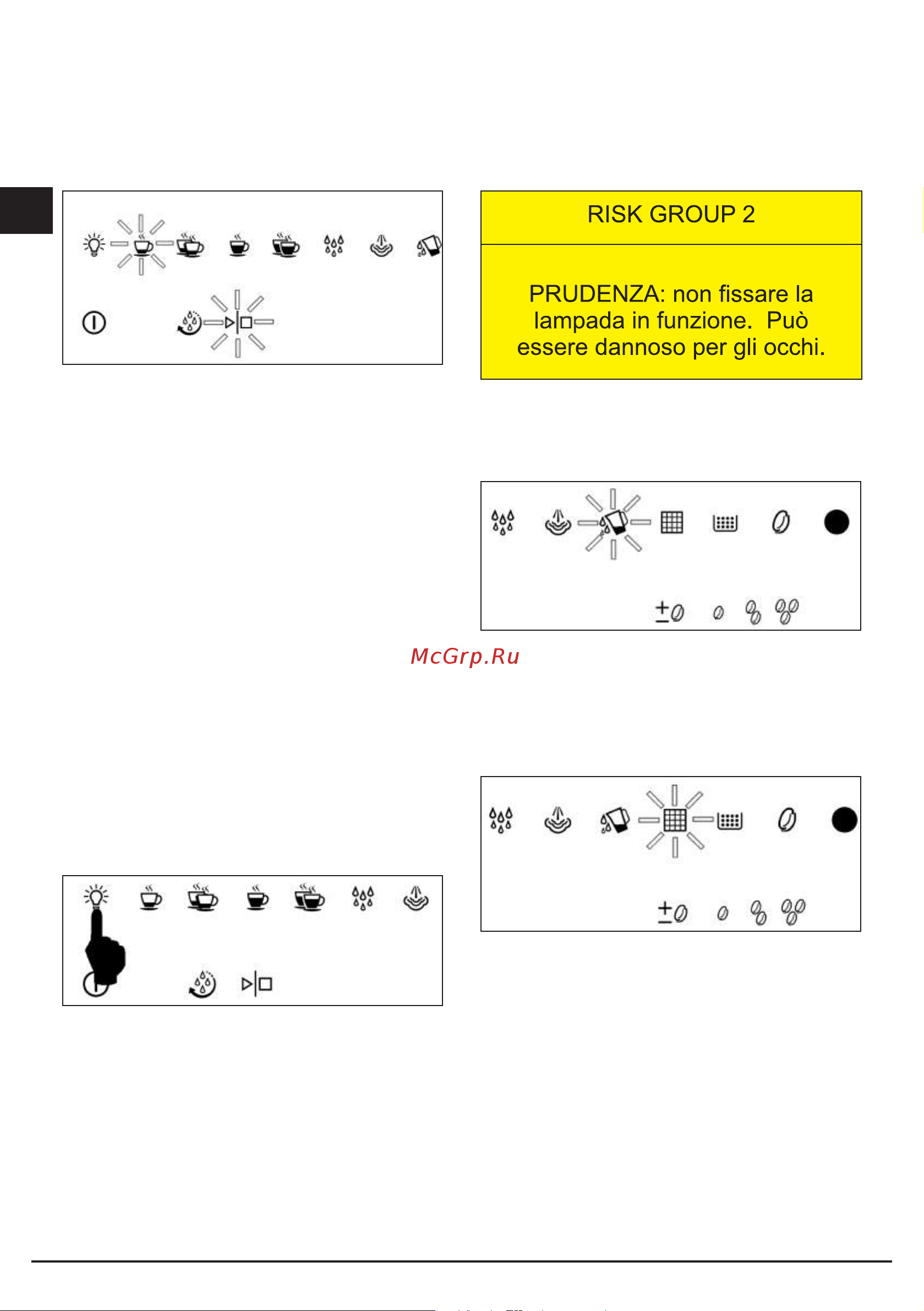 Fulgor Milano FCM 4509 TC WH [14/96] Illuminazione del vano di erogazione