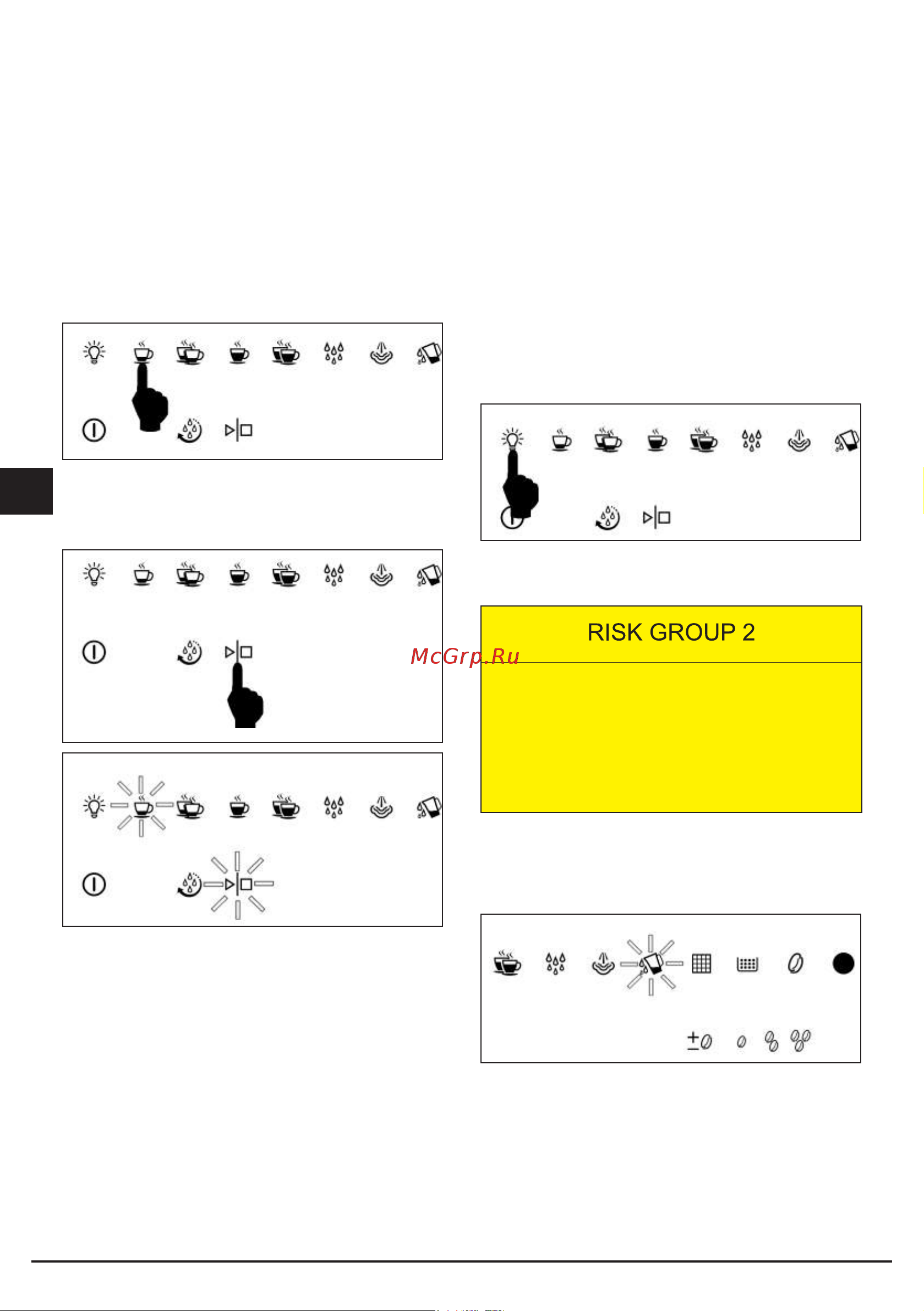 Fulgor Milano FCM 4509 TC WH [58/96] Vorsicht nicht in die funktionierende lampe blicken gefahr con augenverletzungen